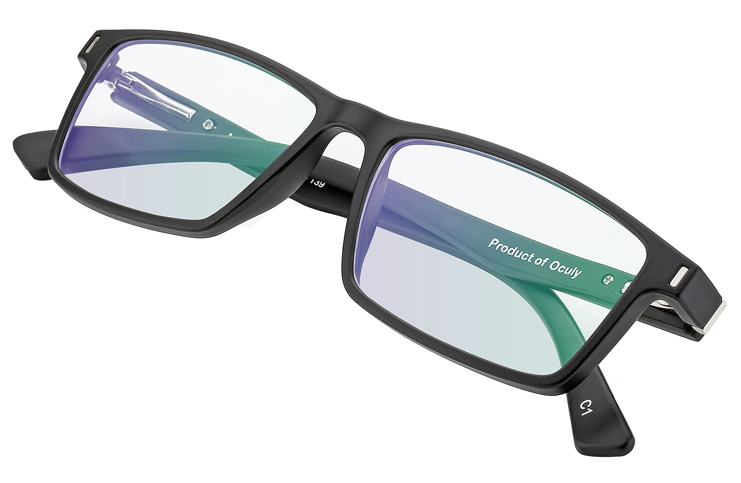 OCULY Rectangular Blue Light Blocking Computer Glasses | Protect Eyes and Reduce Strain & Fatigue | Anti-UV, Anti-Glare for Gaming, Office, Reading | Quality Transparent Blue Block Lenses