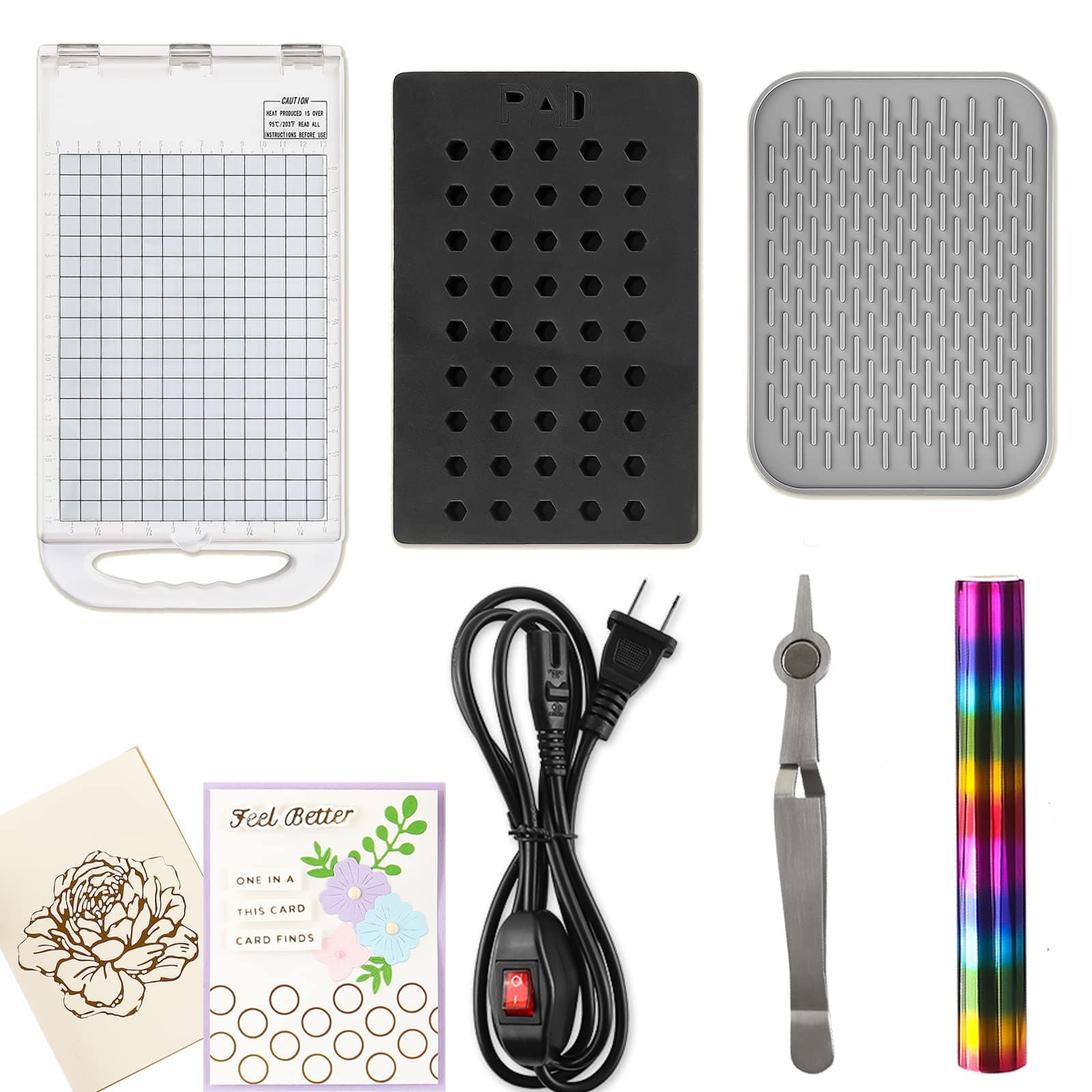 Hot Stamping Foil Machine Heated Foil System for Card Making Vinyl Film Transfer Hot Foil and Press Machine US Plug 110V Stamping Scrapbooking Tool Kits Heat Press Crafting Foiling Machine