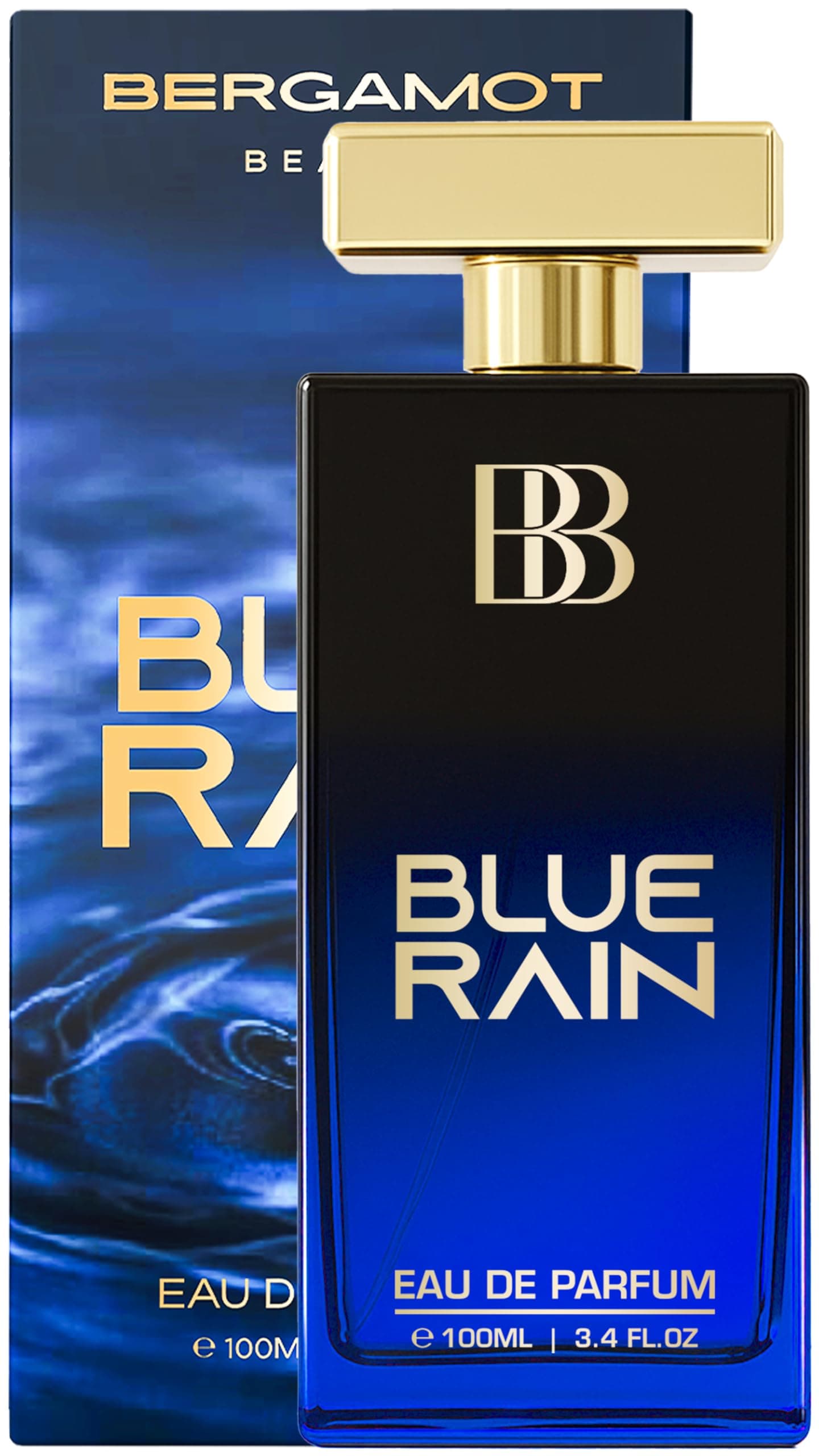 Bergamot Beaute Blue Rain Eau De Parfum Men, 100ml | Long Lasting Perfume for Man | Premium Luxury Fragrance Scent | Valentines Day Gifts for Men with Aquatic and Musk | Long Lasting Smell