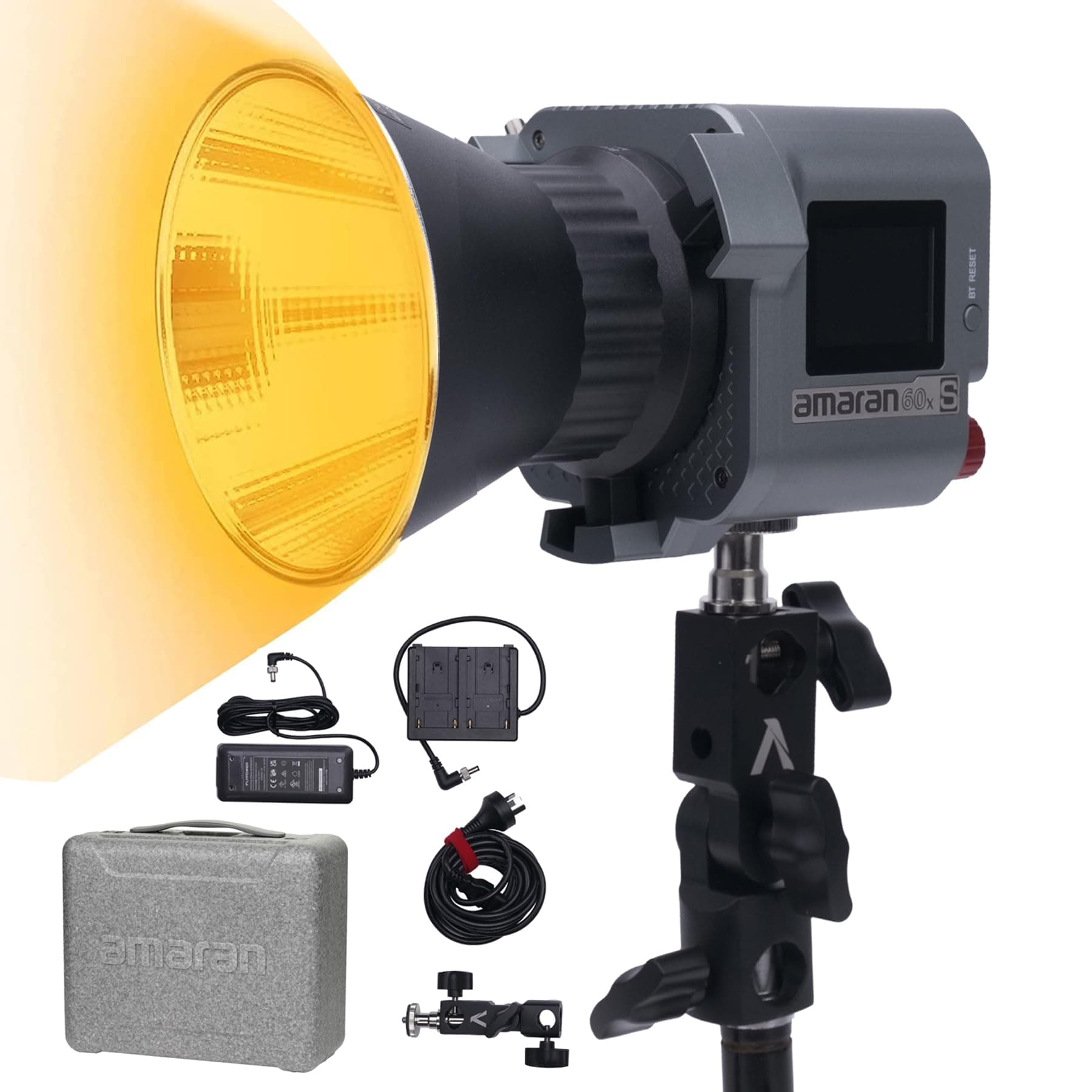 Aputure Amaran COB 60X S LED Video Light Bowens Mount,33,300 lux @1m Bi-Color 2700-6500k Photography Studio Lighting,AC/DC Power Support with App Control for Studio Live Streaming Video Shooting