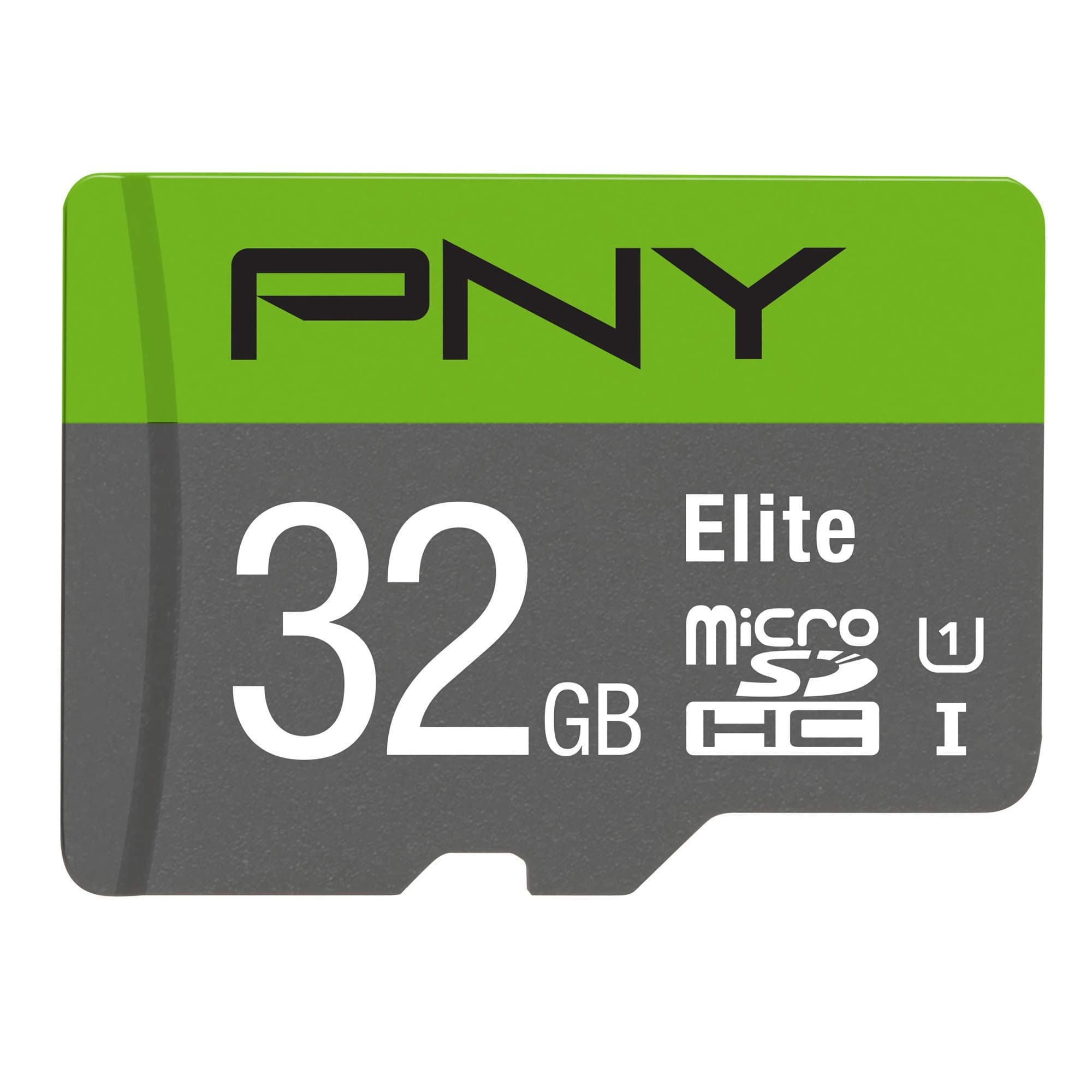 PNY 32GB Elite Class 10 U1 microSDHC Flash Memory Card - 100MB/s read, 10, U1, Full HD, UHS-I, micro SD
