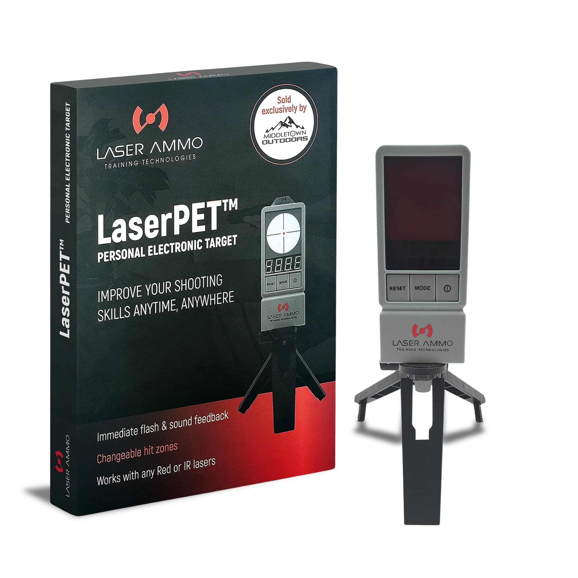 LaserPET/LaserPET II Dry Fire Training Target Multi Laser Compatible Personal Electronic Target Training System, Improve Your Shooting Anytime, Anywhere with Your Personal Firearm