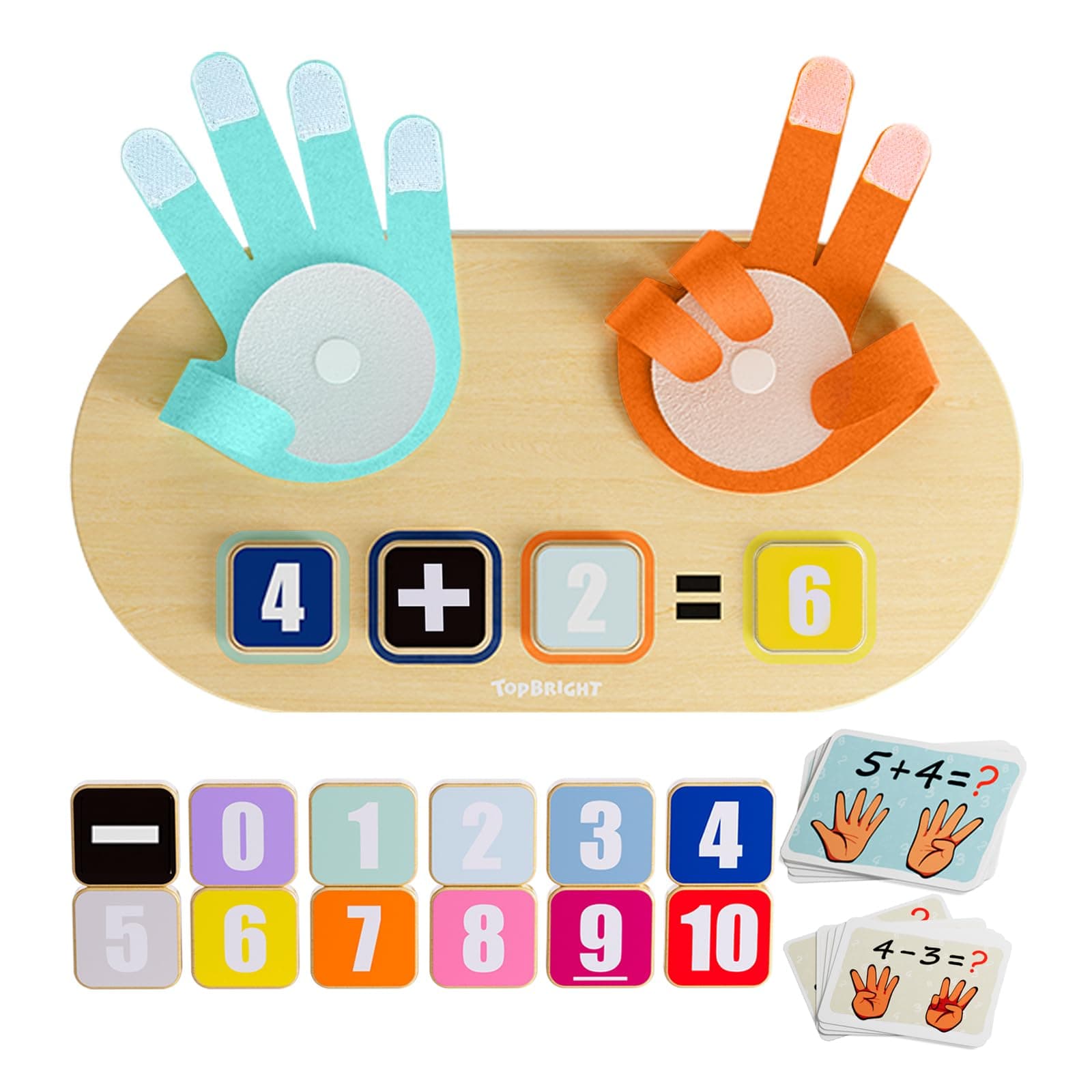 TOP BRIGHT Montessori Math Learning Toy for 3 Years Old Children - Finger Counting Game for Learning Numbers, Educational Numberblocks Toys for 3 4 5 Years Old Boys Girls Gifts