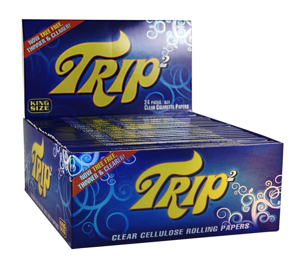 TRIP Trip 2 King Size Clear Cigarette Papers 24 Packs Full Box By Trip 2 King Size