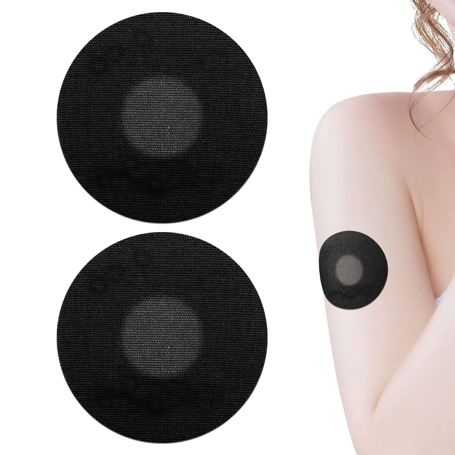20pcs Sensor Covers, Waterproof Breathable Sensor Protector Adhesive Patches for Freestyle Libre 2/3 Sensor for Swimming Showering (Black)