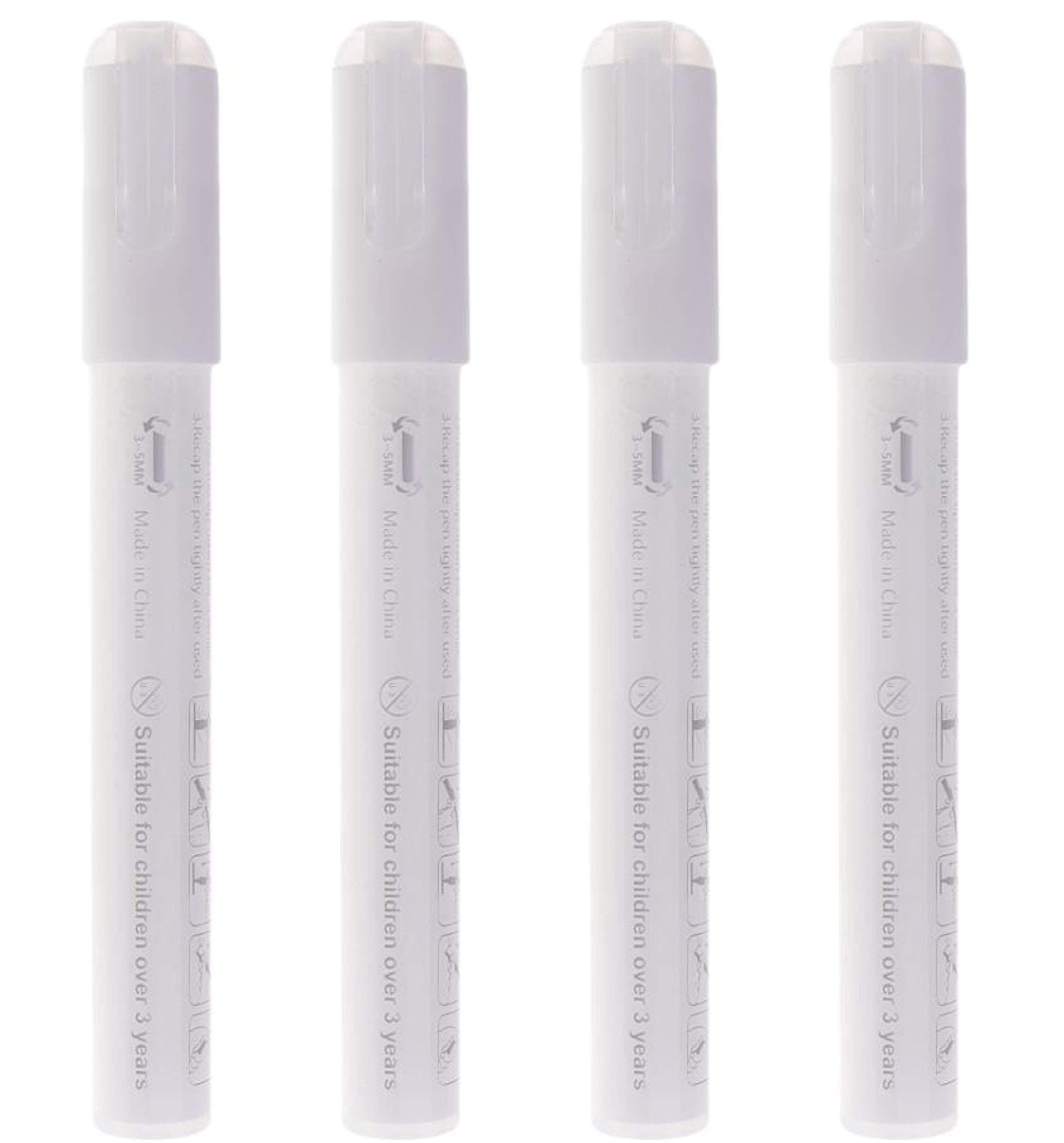 Pathos India Reversible Tip White Permanent Acrylic Paint Marker Pens for Rocks Painting, Ceramic, Glass, Wood, Fabric, Canvas, Mugs, DIY Craft Making Supplies, Scrapbooking Craft, Card Making( 4 pcs)