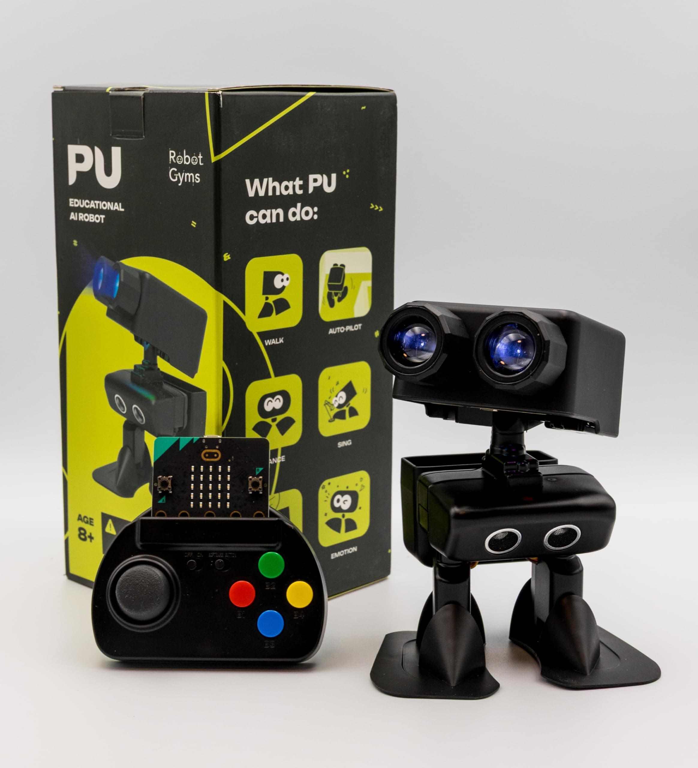 Robot PU – Adorable Micro:bit Humanoid | STEM Toy | Programmable, Interactive & Upgradable | Walks, Dances, Talks & Sings | Self-Balancing | Remote & Autopilot | 30+ Free Online Classes