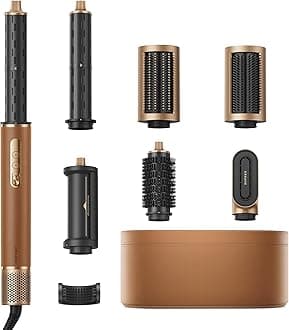 DREAME AirStyle Pro 7-in-1 Hair Styler & High Speed Dryer | Snap-on Attachments for Curling, Smoothing, Volumizing | Fast Drying, Frizz Control, Cool Shot | Luxury Leather Package