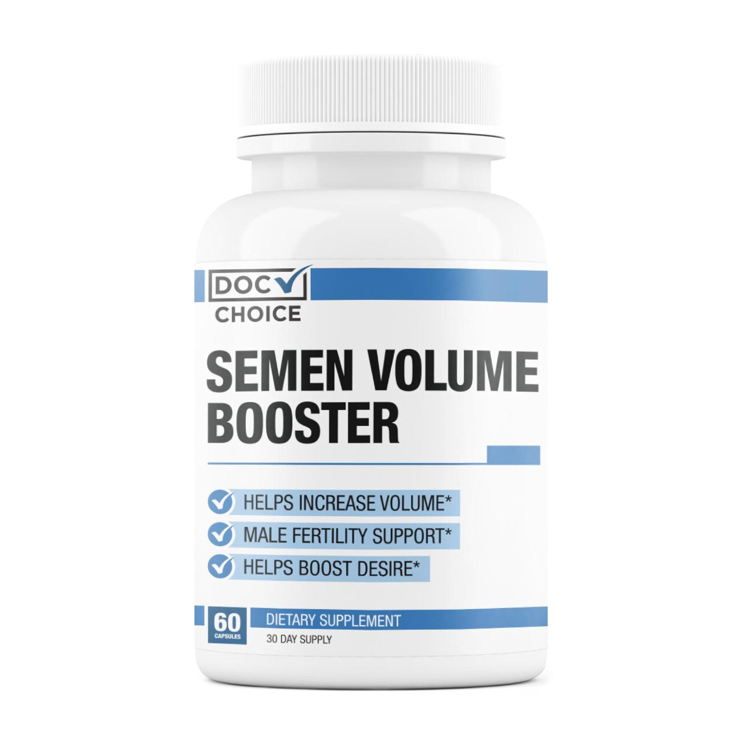 Doc Choice Semen Volume Booster | Fully Dosed Load Enhancing Supplement for Men | Increase Desire, Blood Flow, Volume & Size | 9 Ultra Ingredients for Fast Results | 3 Party Tested - 60 Caps