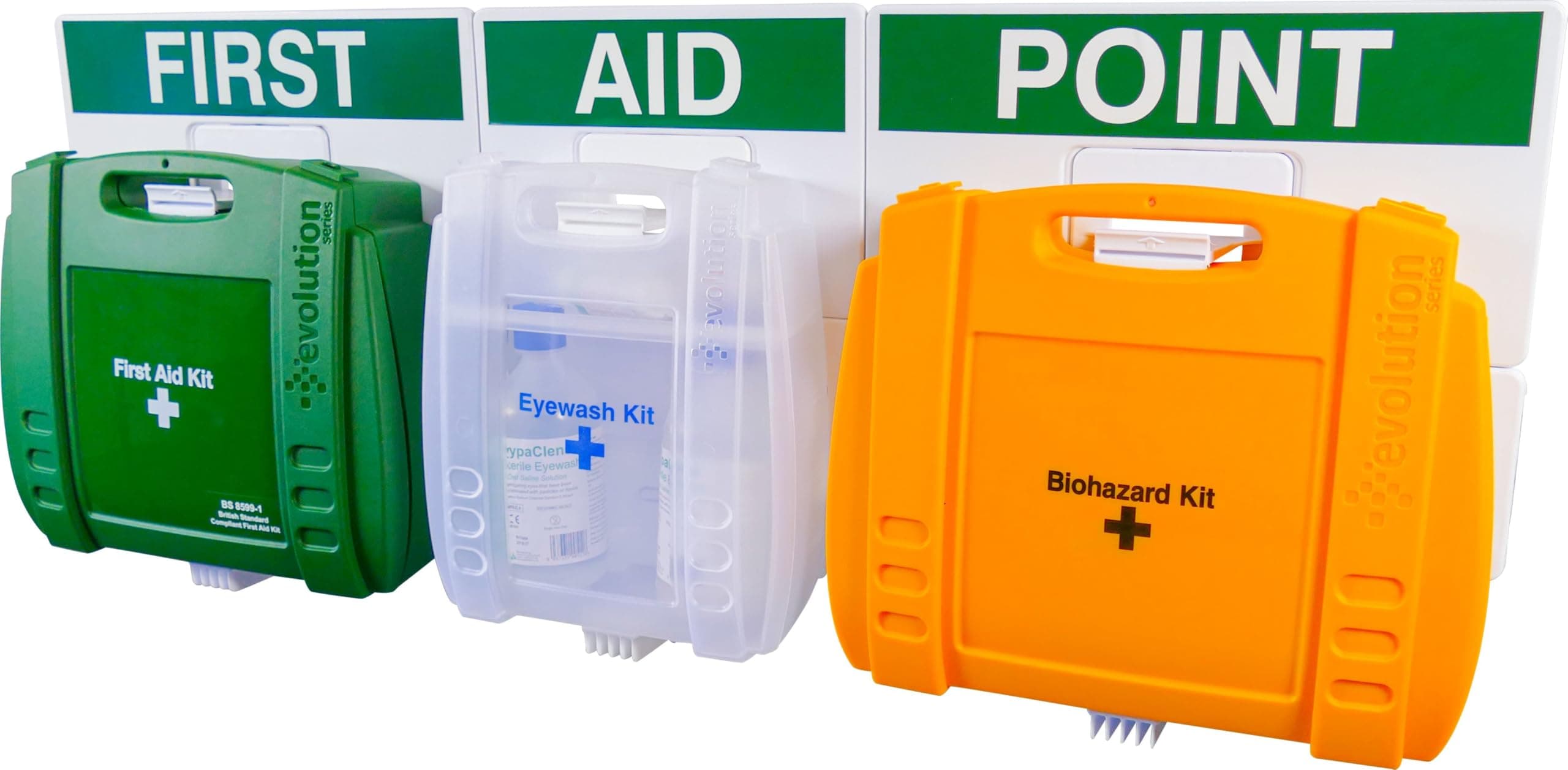 Safety First Aid Group Evolution Comprehensive First Aid Point BS 8599 Compliant, Large Fully Stocked