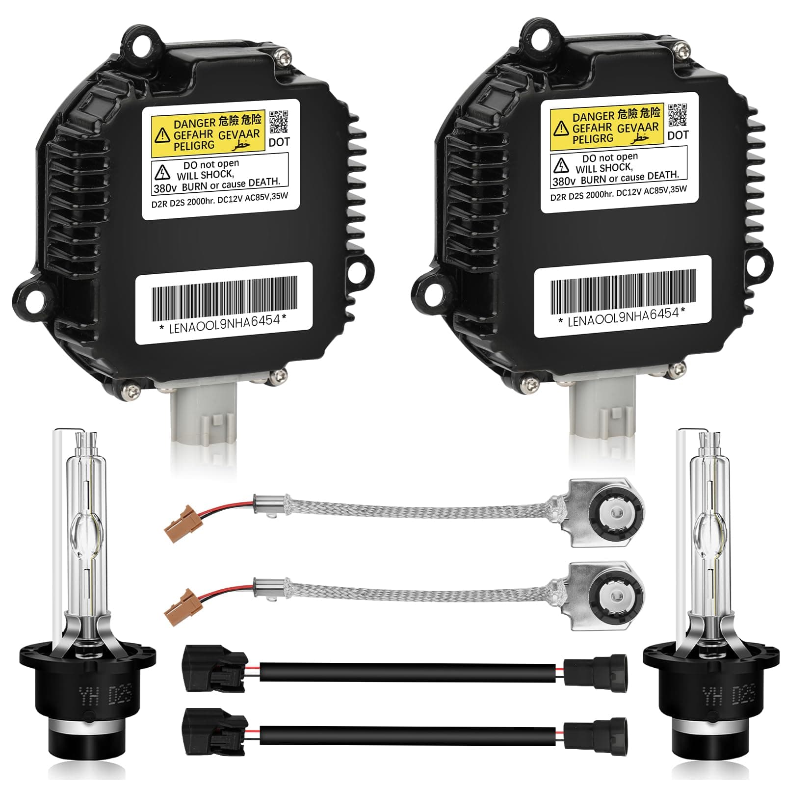 2 Sets HID Headlight Ballast W/Igniter & D2S Bulb for Nissan Altima,350Z,Maxima,Murano,Rogue,for Infiniti G35,G37,FX35,Replace 28474-8991A 28474-89904 NZMNS111LAN Xenon Ballast Control Module
