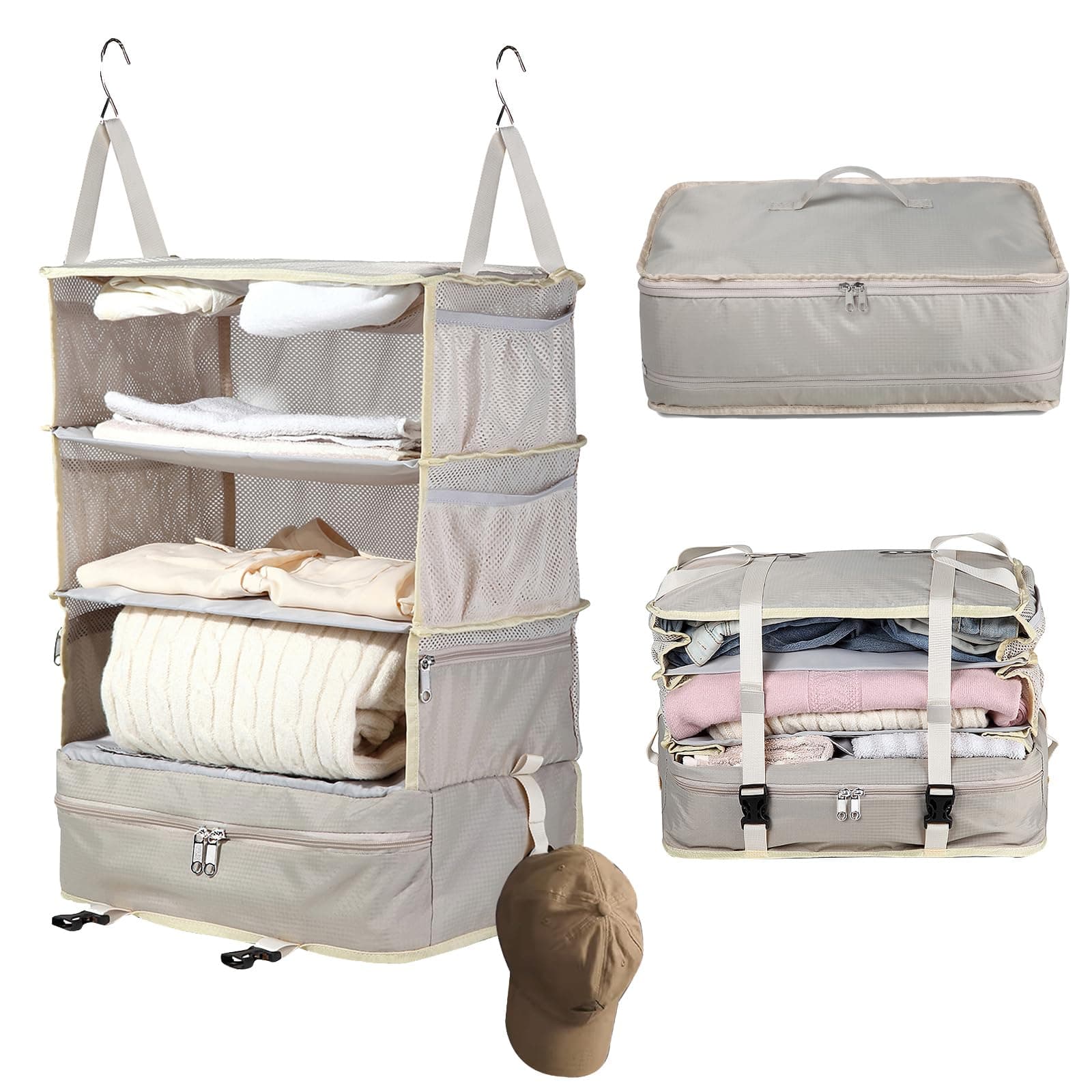 Hanging travel shelves