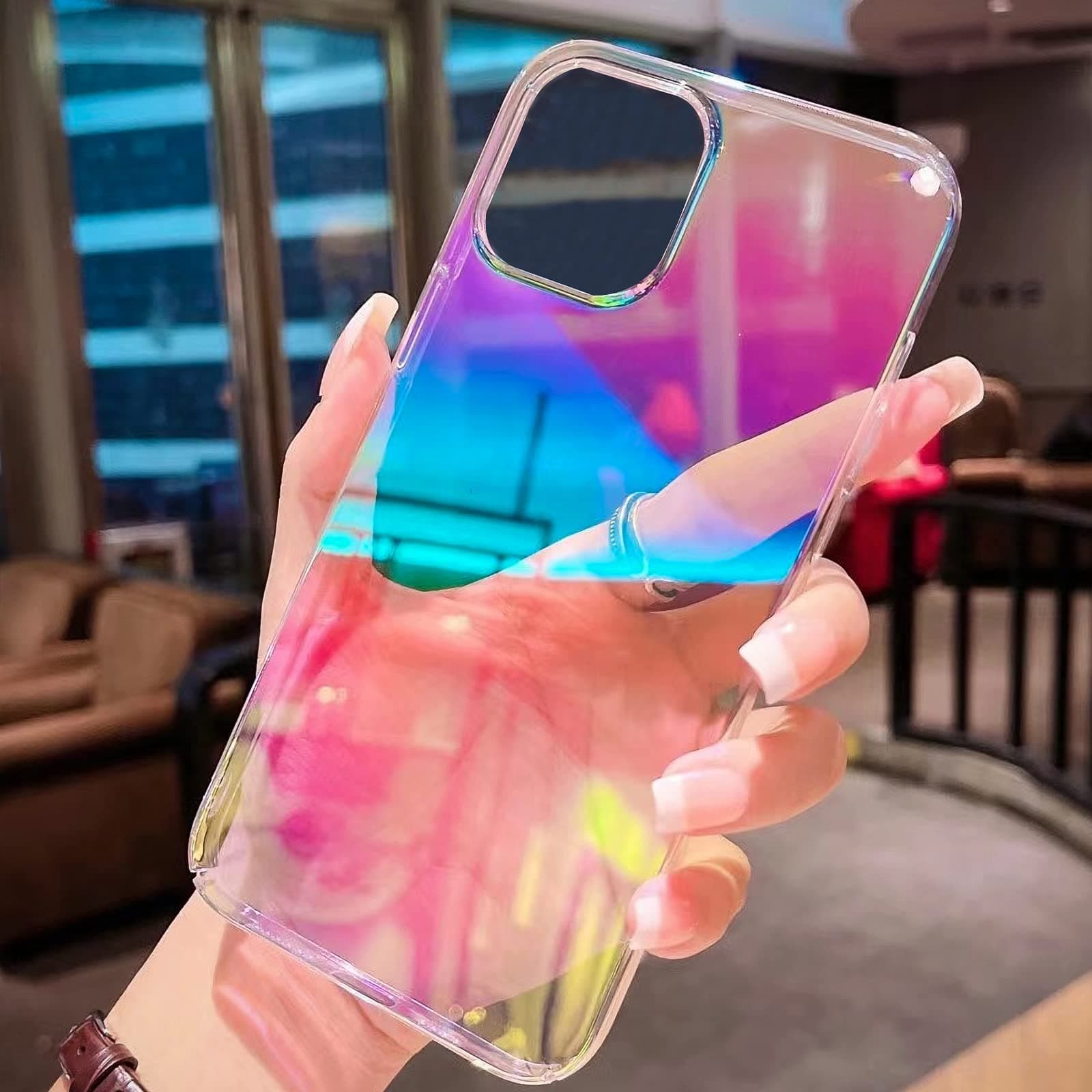 YEPO for iPhone 13 Pro Max Clear Case Glitter Girly, Pretty Gradient Mobile Phone Case Shell Women Girls Cell Cover Anti-Shock Designed for iPhone 13 Pro Max 6.7"