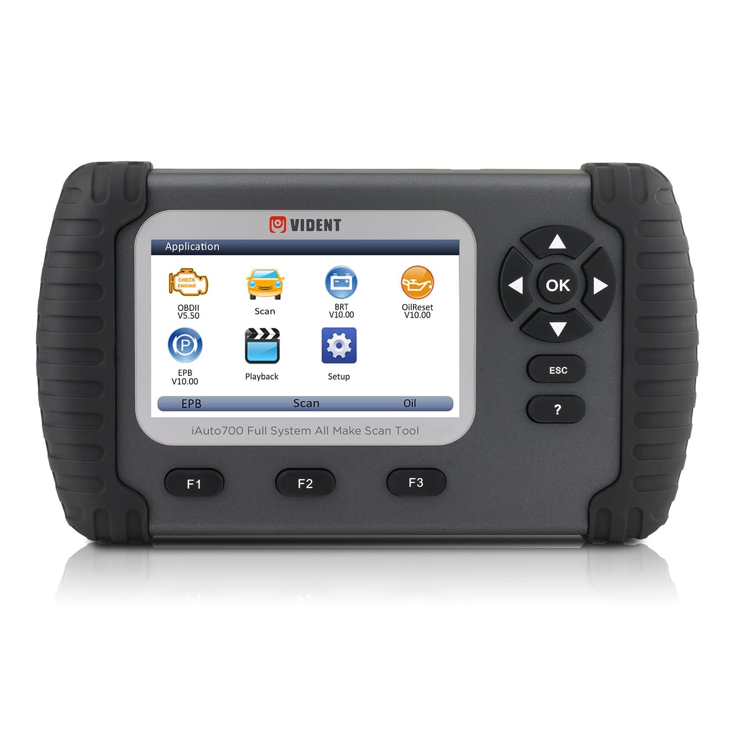 VIDENT Full System Diagnostic Tool, ILink700 4.3" LCD Professional Code Reader for Oil Reset EPB ABS SAS Airbag Reset Regeneration Battery Configuration OBDII 12V Cars