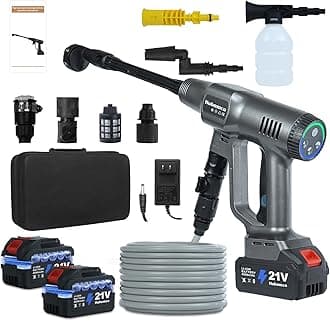 Black Battery Pressure Washer with Battery Garden Hose