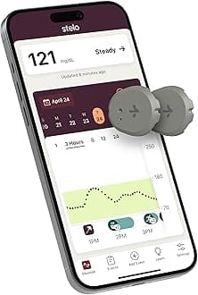 Stelo Glucose Biosensor & App by Dexcom - A Leader in Continuous Glucose Monitoring (CGM). 24/7 Tracking & Personalized Insights to Reveal Patterns. 2-Pack (Up to 15 Days Each). iOS & Android.