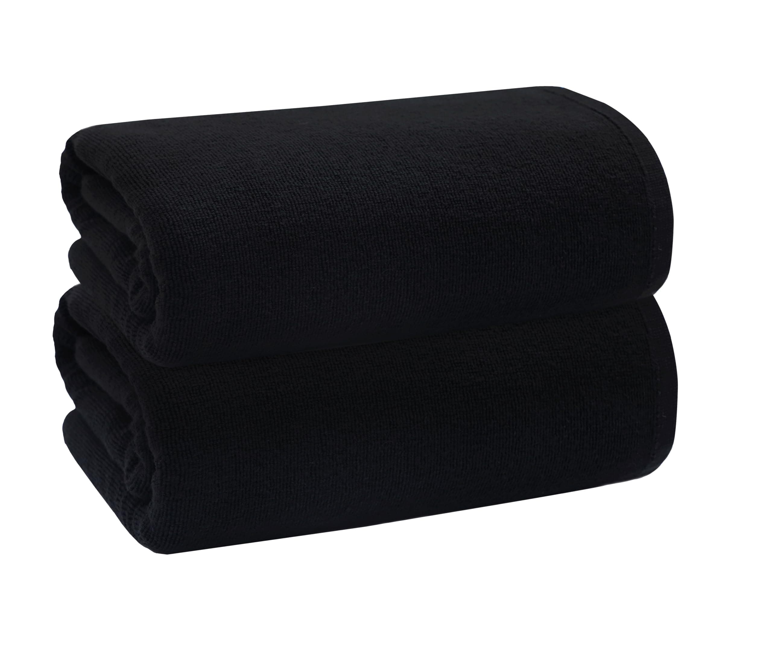 COTTON CRAFT Oversized Bath Sheets - 2 Pack Big & Tall 32 x 89 inches Bath Sheet Towels - 100% Ringspun Cotton 450 GSM Woven Terry XXL Absorbent Quick Dry Shower Spa Towel - Black
