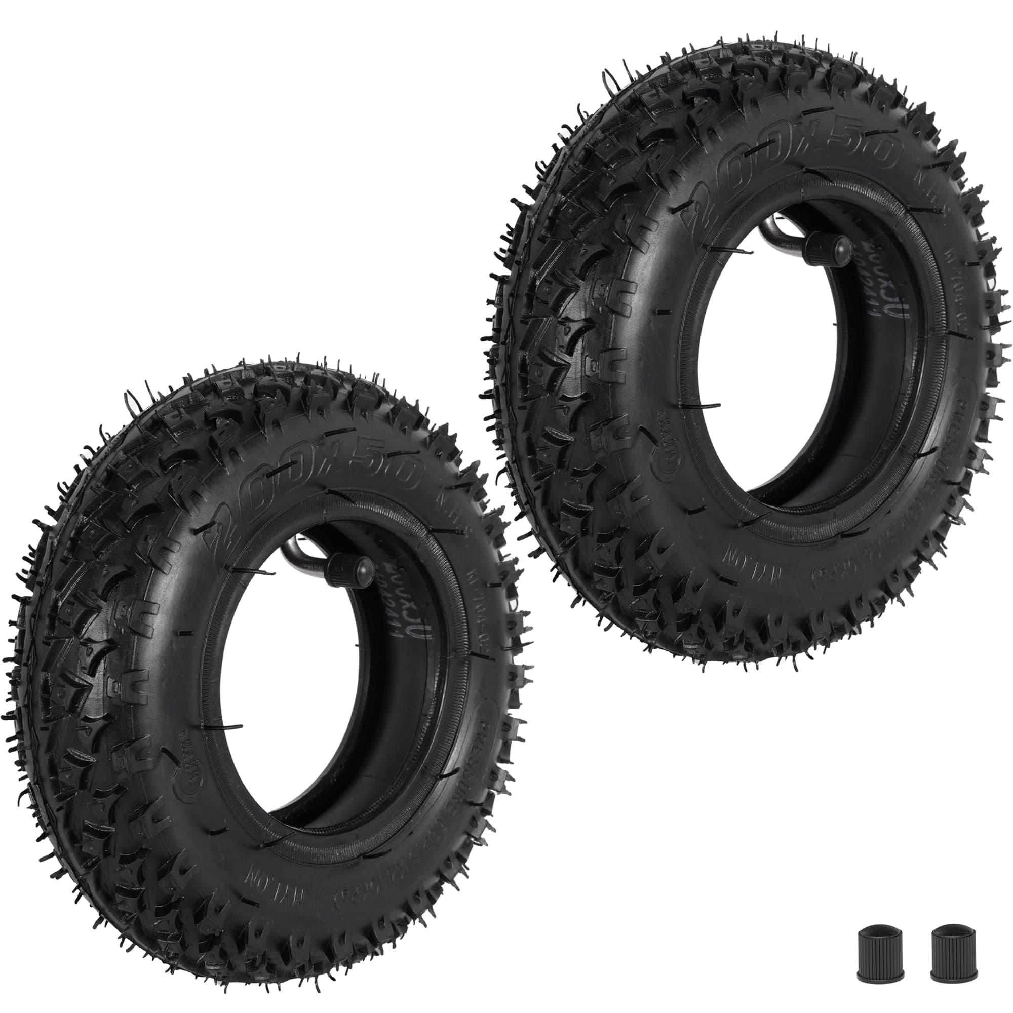 2 Sets 200 x 50 (8 x 2 Inch) Dirt Scooter Knobby Tyres & Inner Tube 8 x 2 Off-Road Tyres for Razor Pro RDS Dune Buggy Pneumatic Tyre