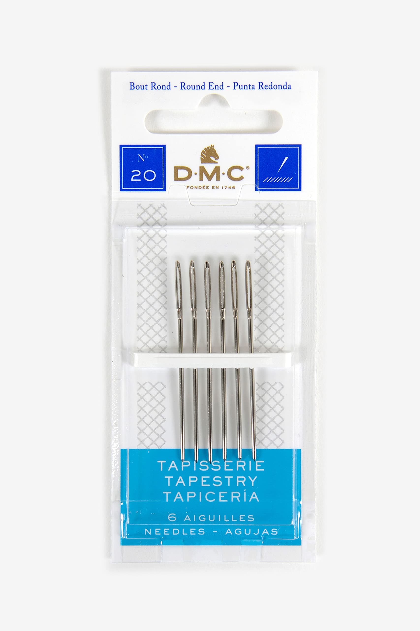 DMC 1767-20 Tapestry Hand Needles, 6-Pack, Size 20