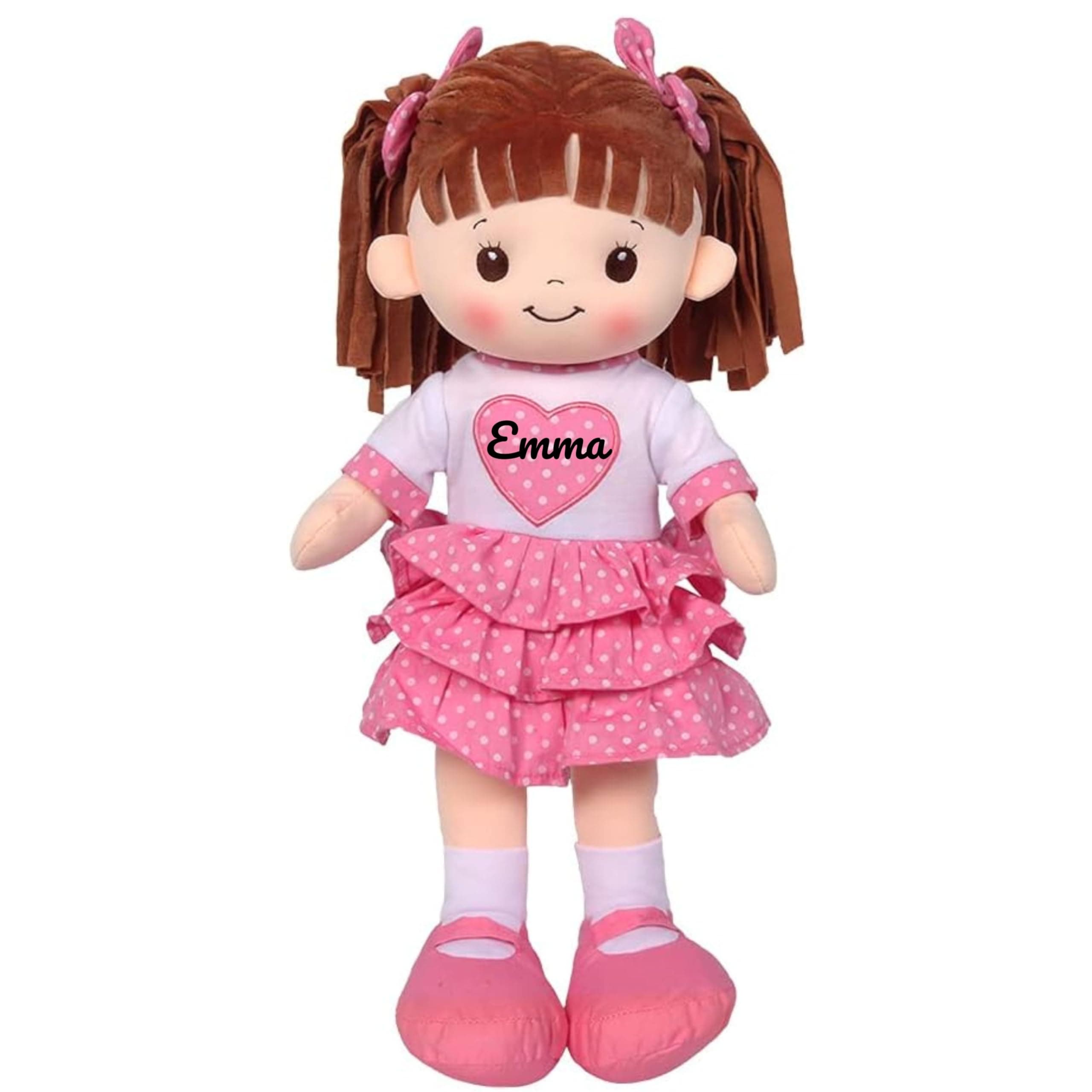 Personalized Soft Baby Rag Doll - 16 Inch Interactive Soft Body Doll, Personalized Dolls for Little Girls, Unique Personalized Gift, Valentine's Day Gift for Baby Girls