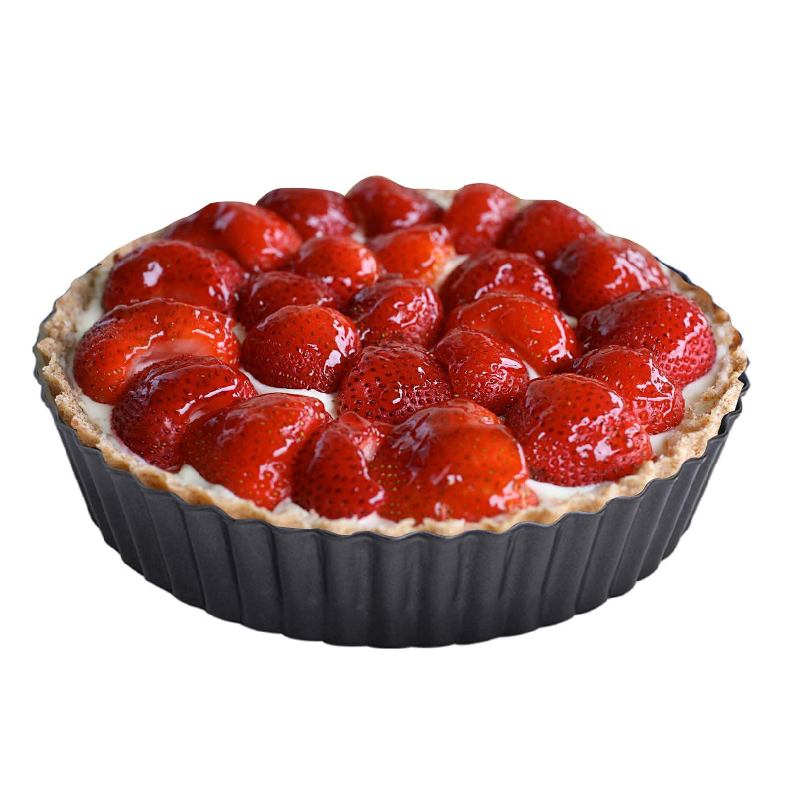 RICHSC-PAN Deep Tart Pan, 9.5 x 2.2 Inches Non-Stick Tall Tart Pan Bottom Can Be Removed. Suitable for Making Various Pies, Tarts and Quiche. Easy to Clean is the Choice for Home Baking.