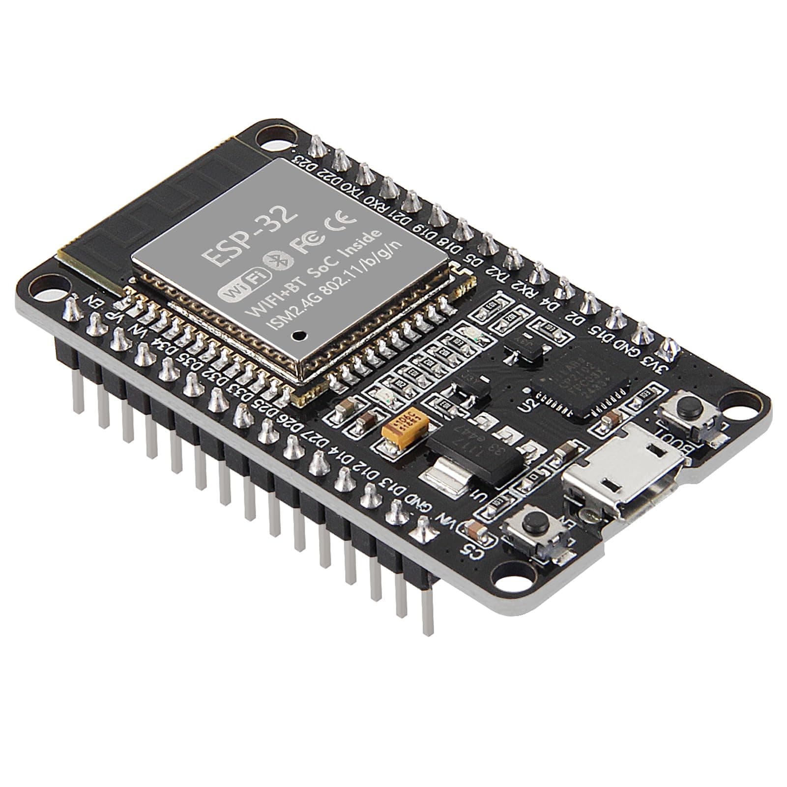 ESP-WROOM-32 ESP32 ESP-32S Development Board 2.4GHz Dual-Mode WiFi + Bluetooth Dual Cores Microcontroller Processor Integrated with Antenna RF AMP Filter AP STA Compatible with Arduino IDE (1 PCS)