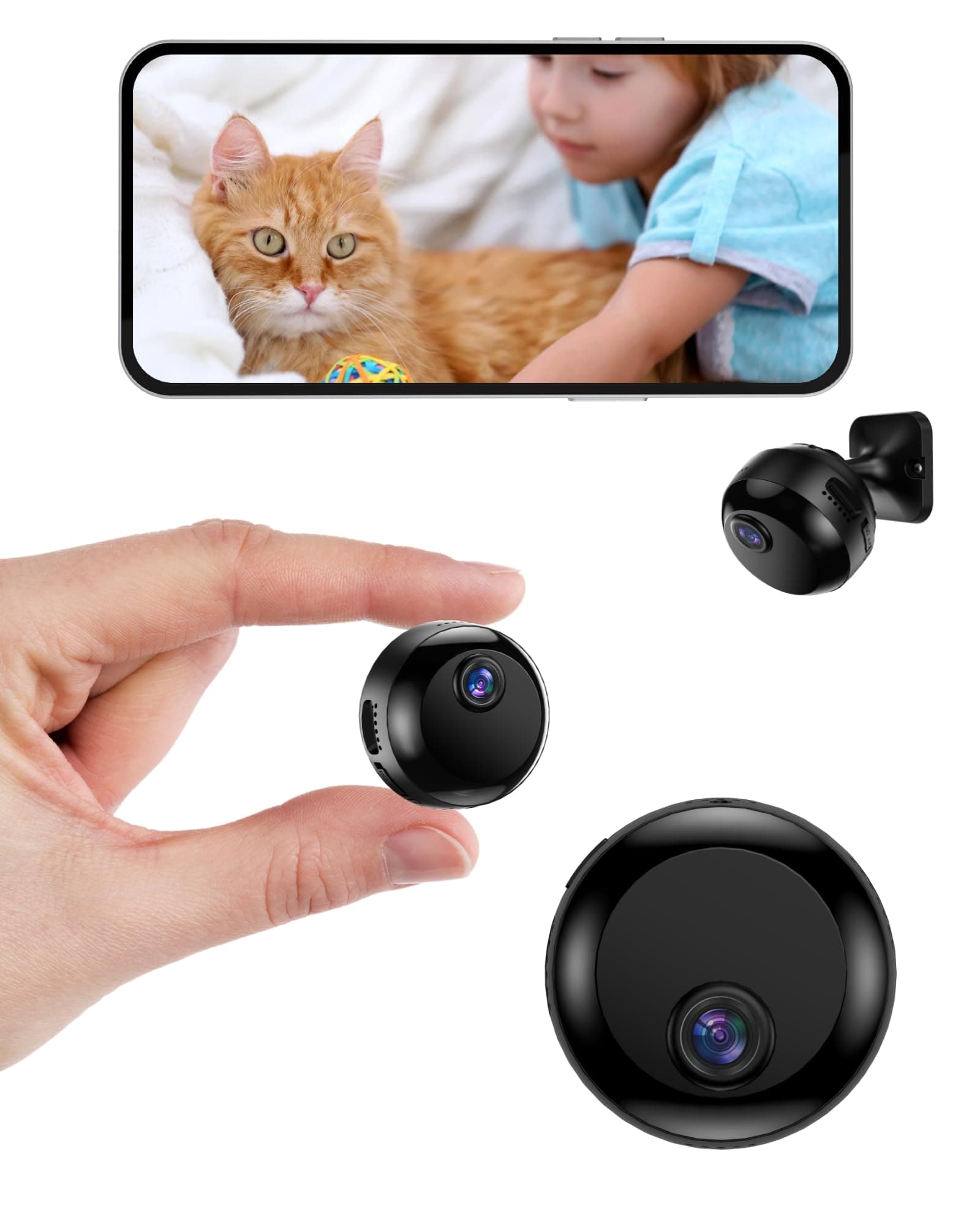 Indoor Camera Wireless 1080P Wi-Fi Camera for Home Security Pet Monitoring, Motion Detection & Night Vision Nanny Cam Pet Cameras,SD & Cloud Storage