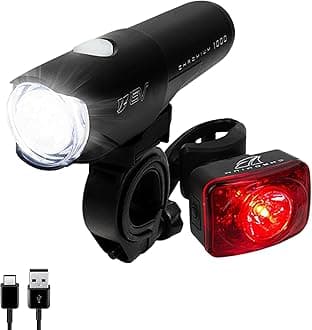 BV Bike Lights, Super Bright with 5 LED Bike Headlight & 3 LED Rear, Bike Lights for Night Riding with Quick-Release, Waterproof Bicycle Light Set, Bike Accessories, Bicycle Accessories, Flashlight