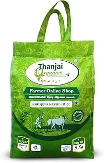 Thanjai Organics Karuppu Kavuni Rice,Black Rice,Low GI,Traditional Kavuni Arisi (Weight: 5kg)