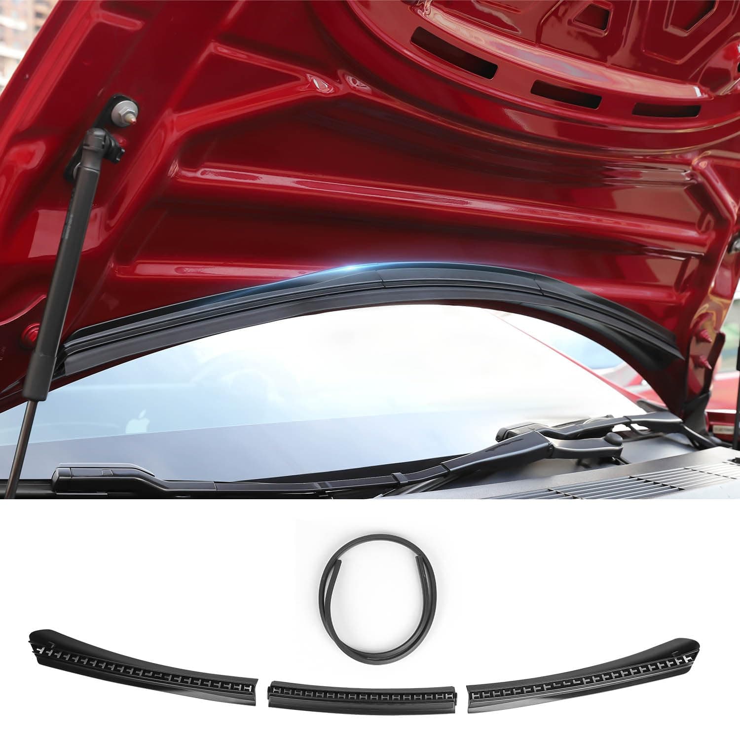 for Tesla Model 3 Front Hood Seal Strip Front Trunk Water Retaining Strip Weather Stripping Rubber Accessories 2023 2022 2021 2020 (Not Suitable for 2024,2025,2026)