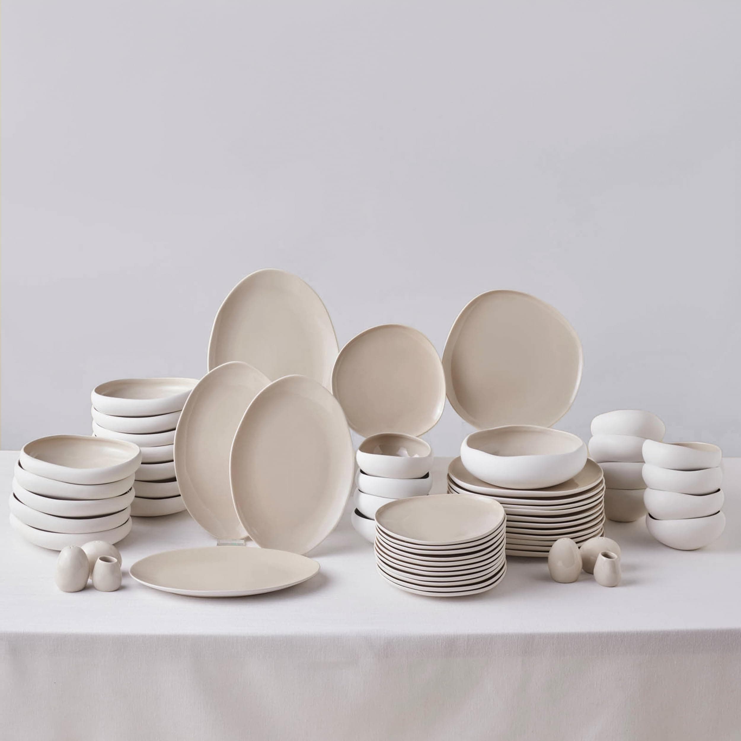 Karaca New Cupid 59-Piece Stoneware Dinner Set for 12 People, Reactive Glaze Finish Plates and Bowls Set, Microwave & Dishwasher Safe, Ideal Dinnerware for Everyday & Special Occasion