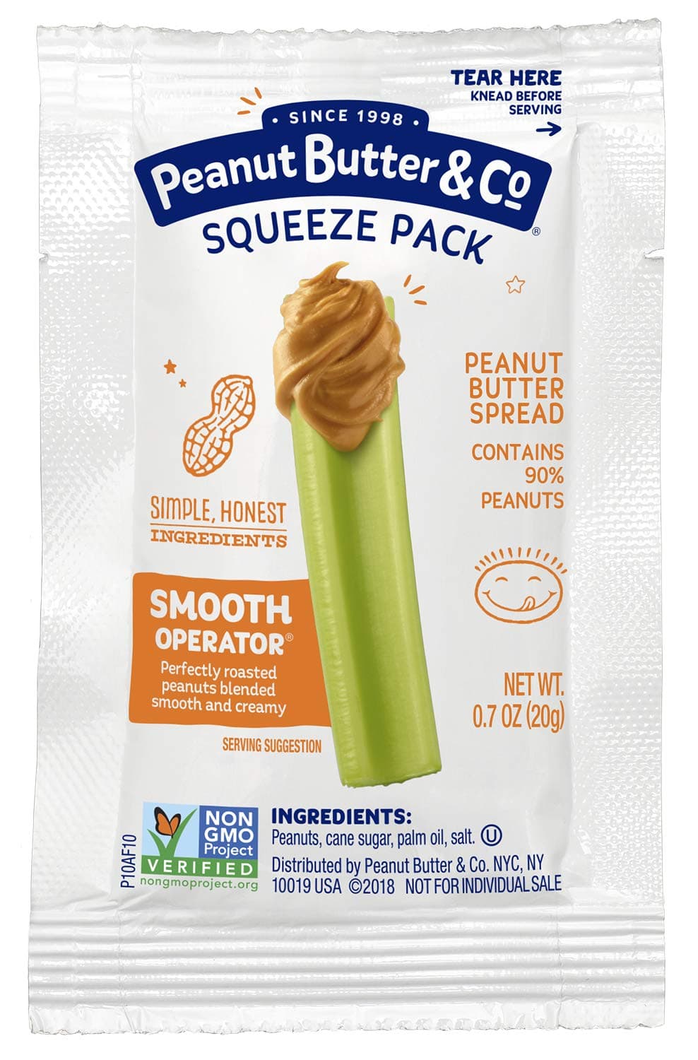 Peanut Butter & Co. Smooth Operator Peanut Butter Squeeze Packs, Non-GMO Project Verified, Gluten Free, Vegan, .7 Ounces (Pack of 200)