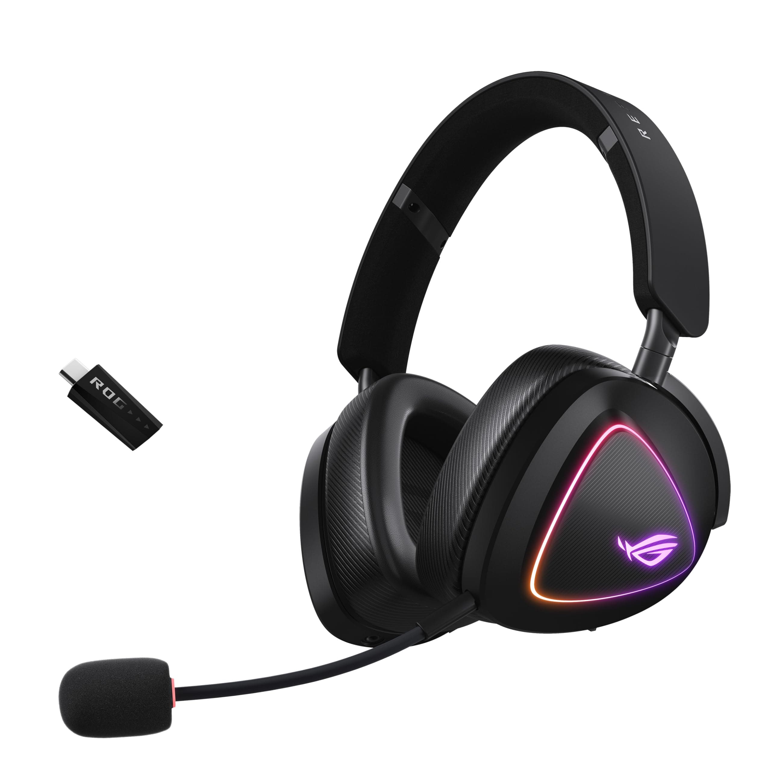 ASUS ROG Delta II Wireless Gaming Headset (BT, ROG SpeedNova 2.4GHz, 3.5mm, 50mm Titanium-Plated Drivers, 10mm Super-Wideband Mic, 110HR Battery, DualFlow Audio, for PC, Switch, PS5, Xbox)- Black