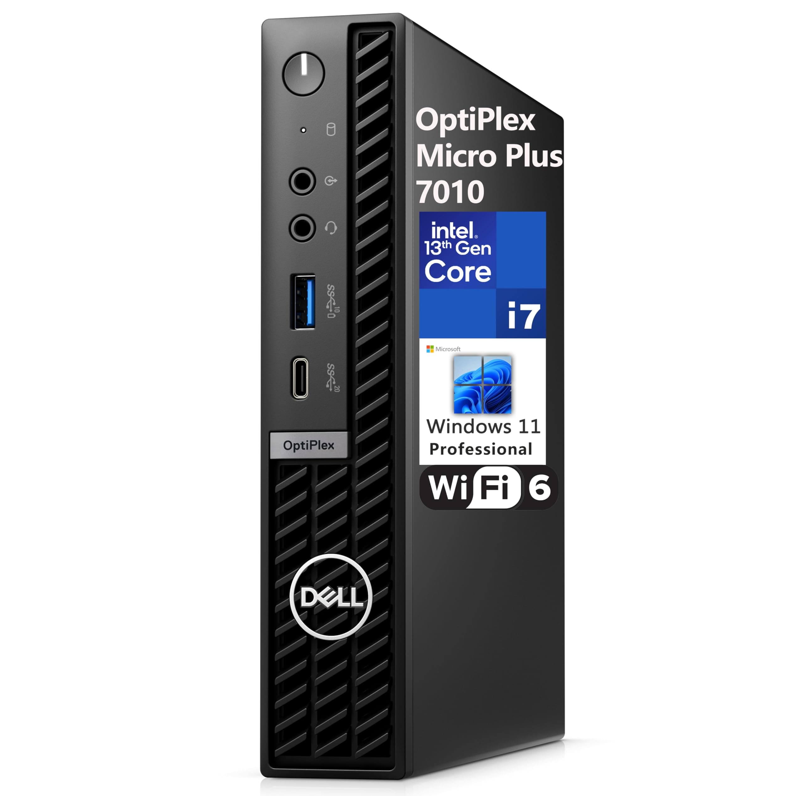 OptiPlex Micro Plus 7000 7010 MFF Micro Form Factor 1.2L Business Desktop Computer, 13th Gen Intel 16 Cores i7-13700 up to 5.1GHz, 32GB DDR5 RAM, 1TB PCIe SSD, WiFi 6, Bluetooth, Windows 11 Pro