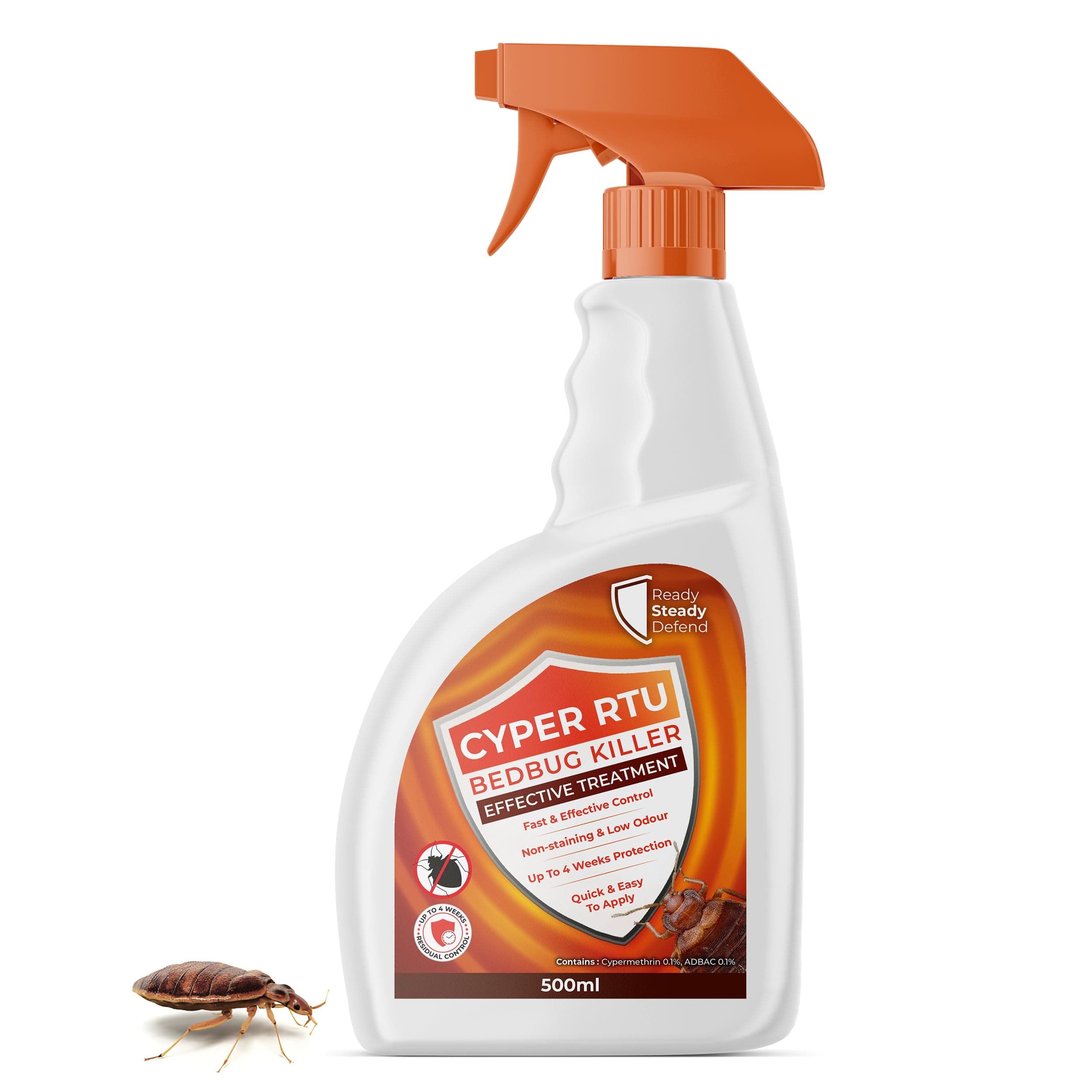 Bed Bug Killer Spray 500ml Cyper RTU - Effective Bed Bug and Insect Treatment, Fast-Acting Formula for Living Spaces and Home Use, Non-Staining and Long Lasting - for Eggs & Adult BedBugs