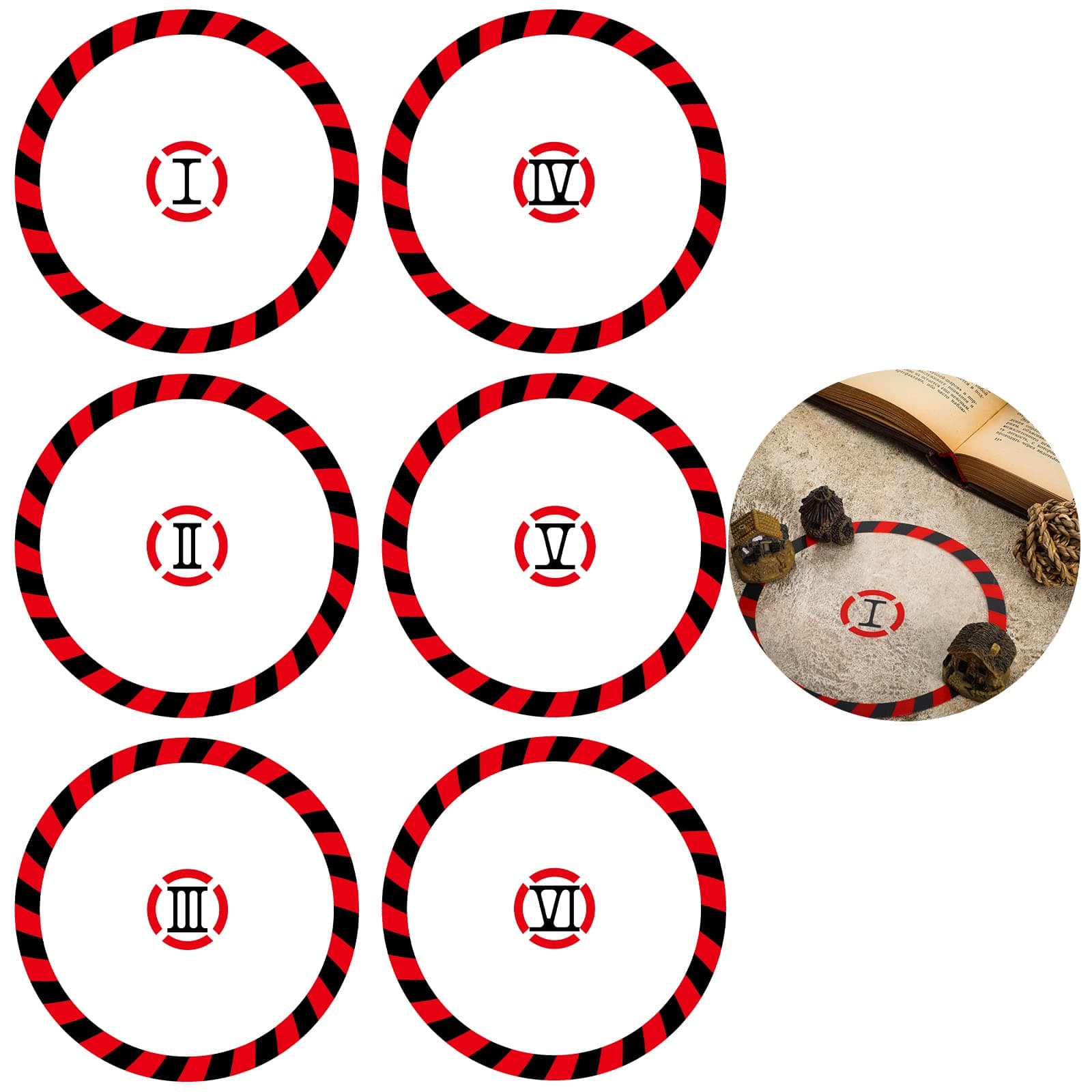 Libima 6 Pcs Objective Point Markers Round PVC Objective Marker Gaming Accessory, Miniature Not Included