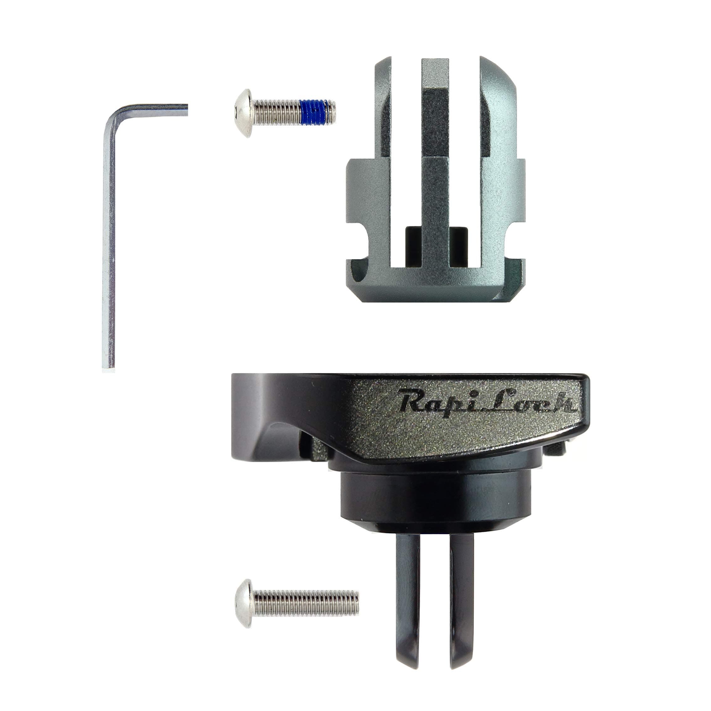 RapiLock 360 Quick Release Set (Black) for GoPro Hero 8 7 6 5 4 3+ 3 2 1 Mounting Way Devices Such as Sony/Gamin/SJ4000/DJI/osmo Pocket. Includes 1 Adapter to Camera and 1 Quick Release.