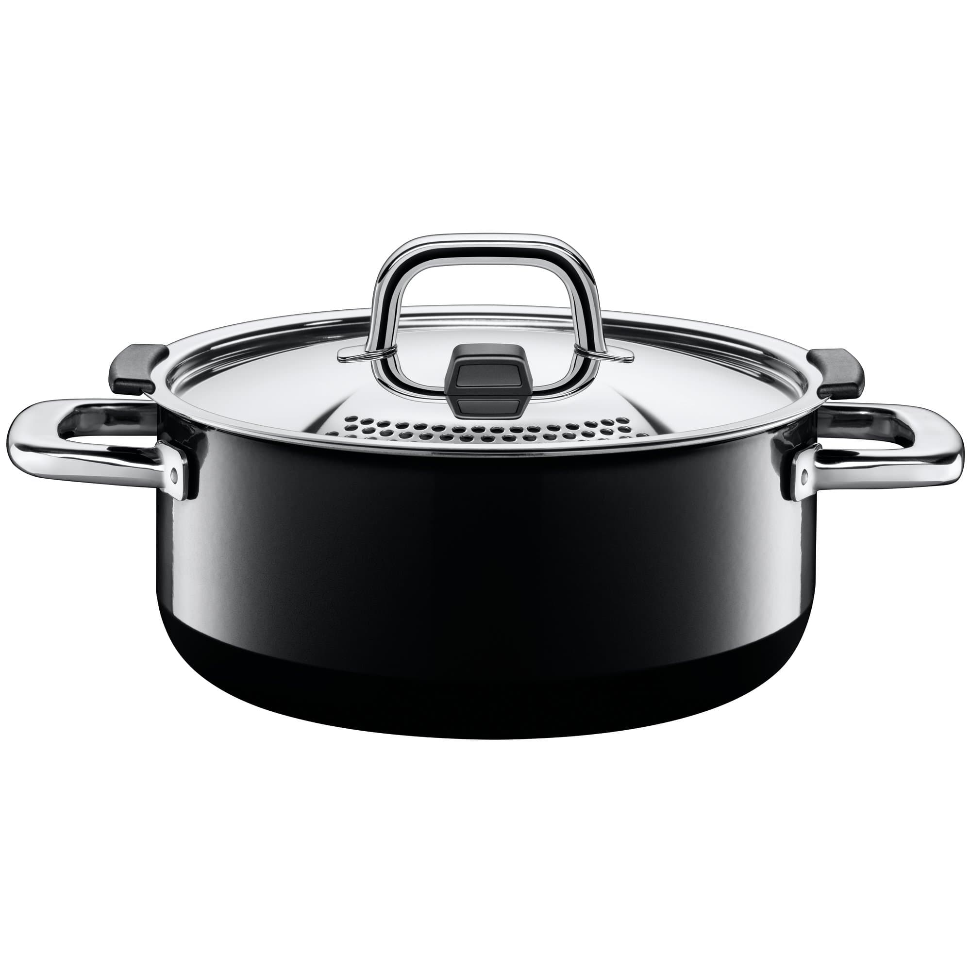 Silit Nature Silargan Functional Ceramic Control Lid Pot, Black, 24 cm, 4.4 Litre