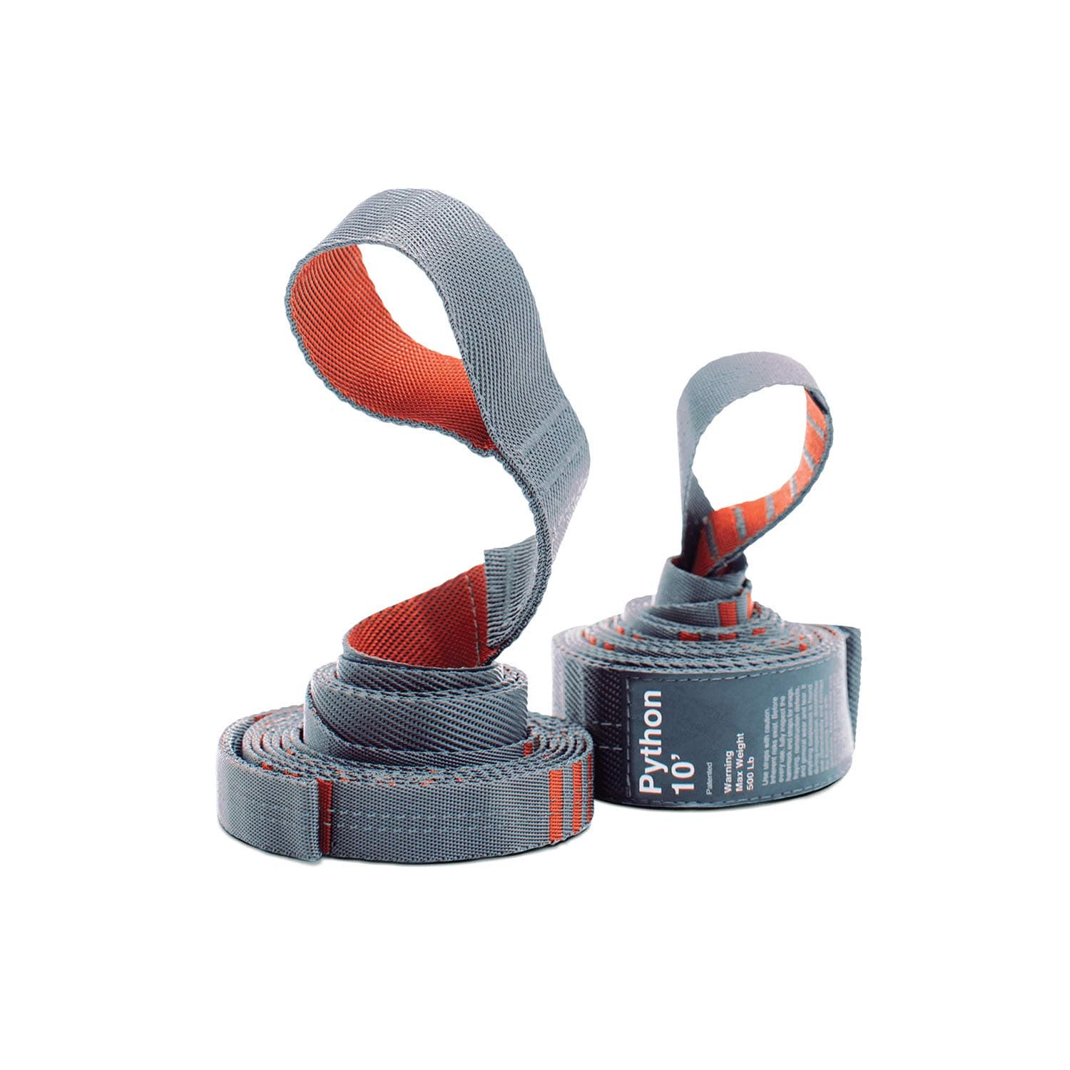 Python 10' Tree Friendly Hammock Straps | Woven, No-Stretch, Knotless, Durable (Lightweight & Compact: Perfect for Hiking, Camping, Backpacking), Set of 2 w/Stuff Sack