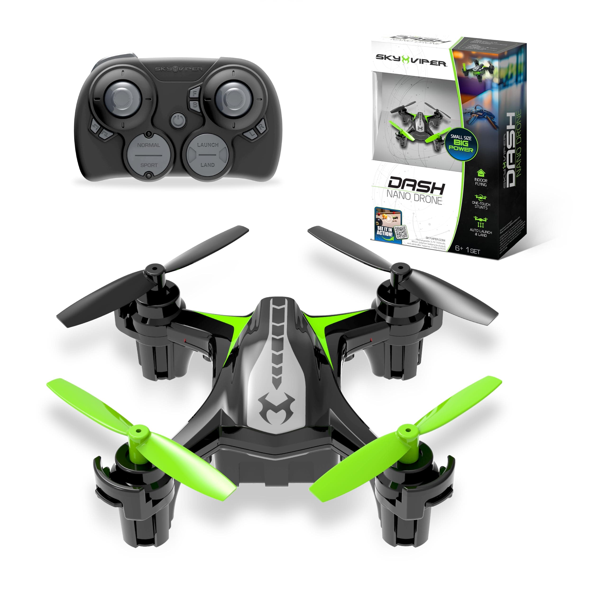 Dash Nano Performance RC Drone, Fast Safe Indoor Flying, Rechargeable Battery