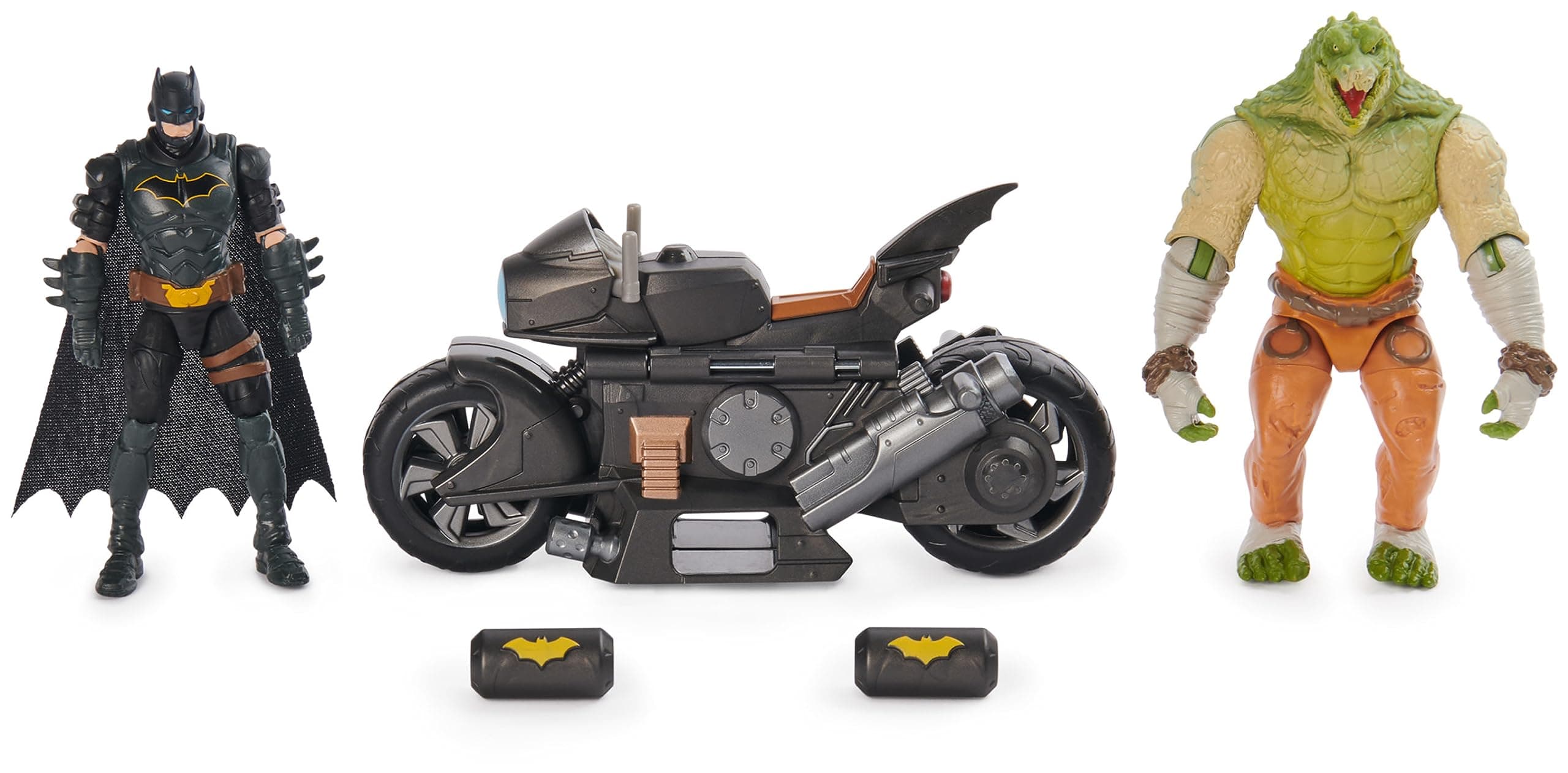 DC Comics, Transforming Batcycle Battle Pack with Batman and Killer Croc Action Figures, Toys for Girls Ages 4 and Up (Spin Master 6067444)