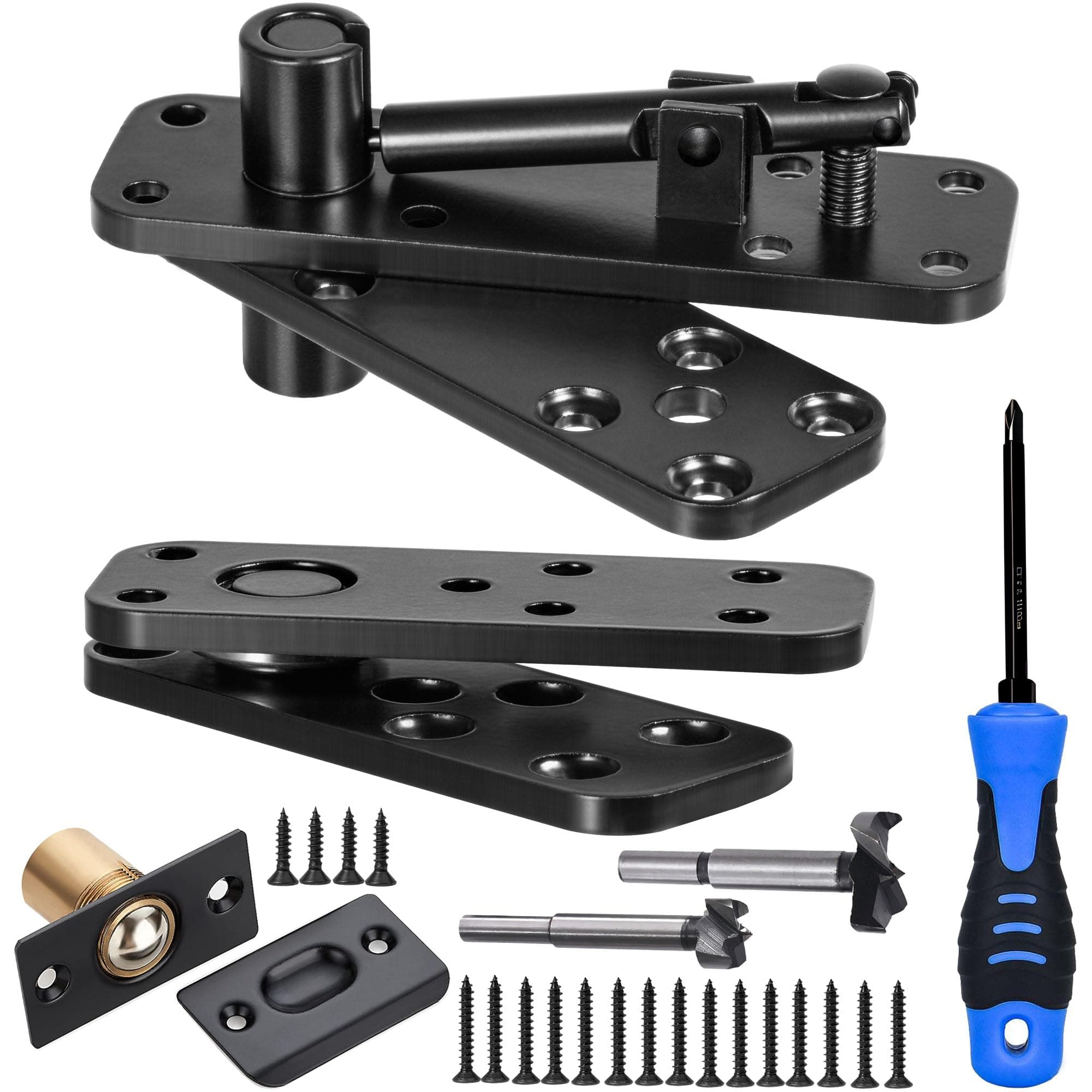 Hidden Door Hinge,570Lbs Load-Bearing Thickened Solid Stainless Steel - Heavy Duty 360° Swinging Pivot Hinge for Secret Doors, Bookcase, Murphy & Shelf Doors - Includes Hardware Kit