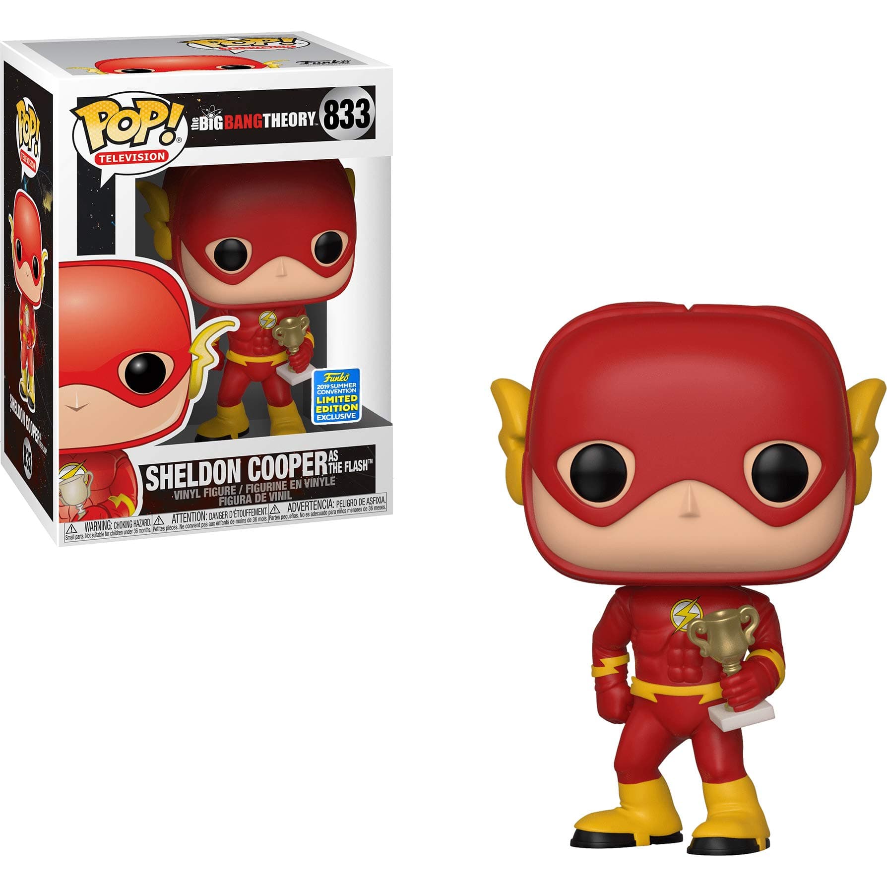 Sheldon Cooper as The Flash (2019 Summer Con Exc): Fun ko Pop! TV Vinyl Figure & 1 Compatible Graphic Protector Bundle (833 - 41703 - B)