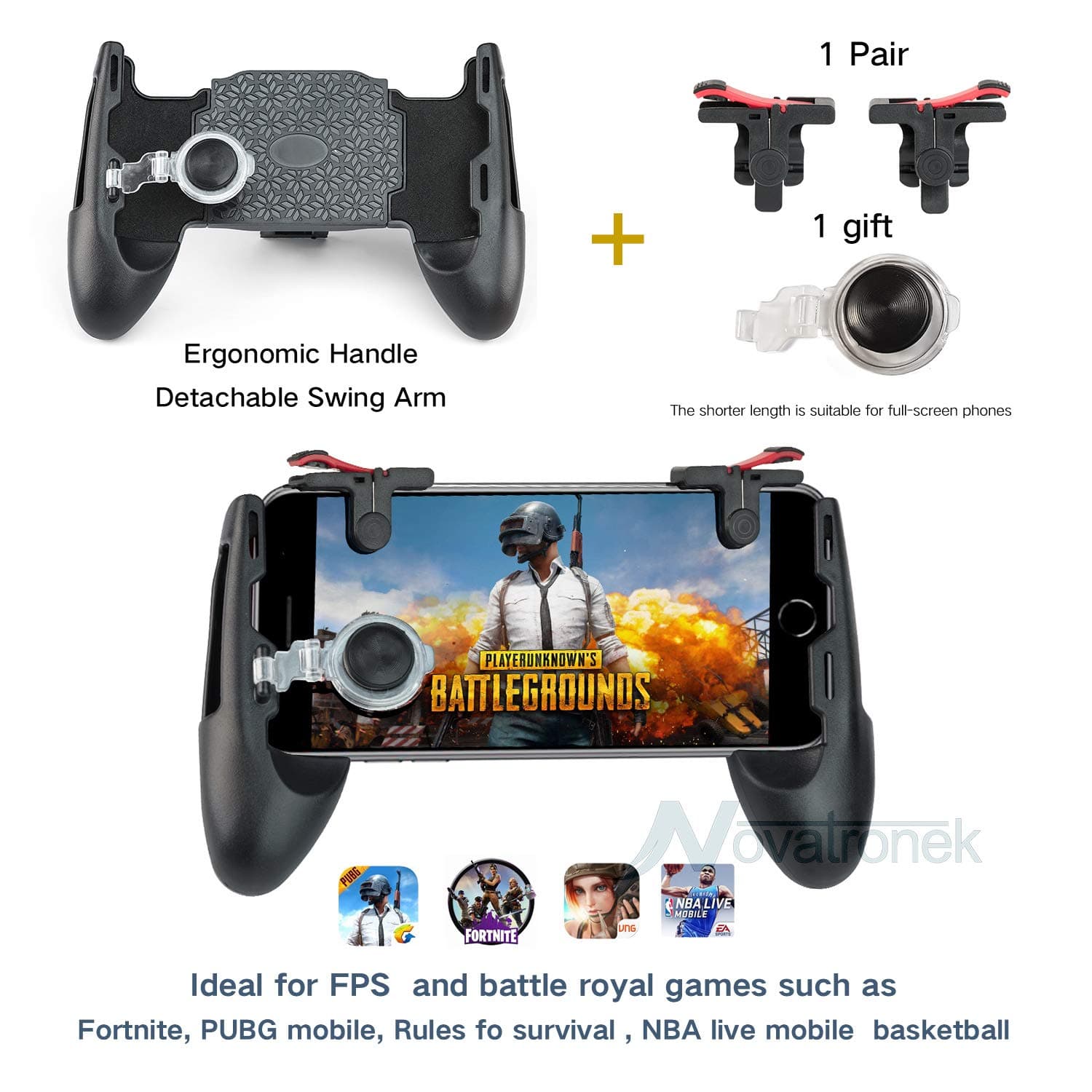 Mobile Game Controller,Game Pad Sensitive Shoot and Aim Keys Joysticks Game Controller for IOS and Android
