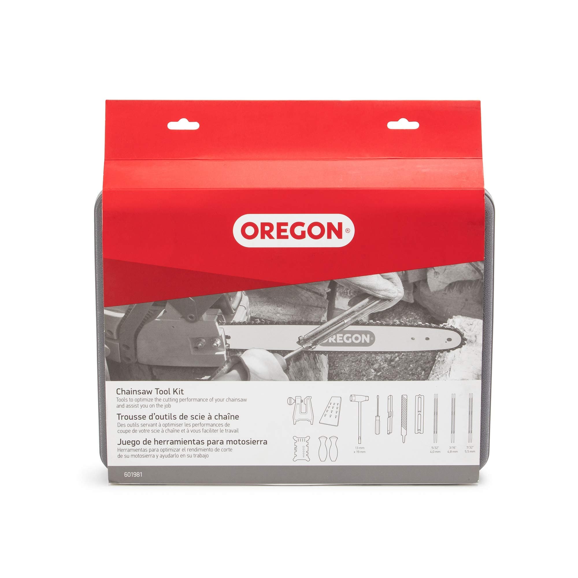 Oregon Premium Chainsaw Chain Sharpening Kit with Hard Case, Chainsaw Chain Sharpener with Files, Handles, Depth Gauge, Stump Vice, Felling Wedge & Accessories (601981)