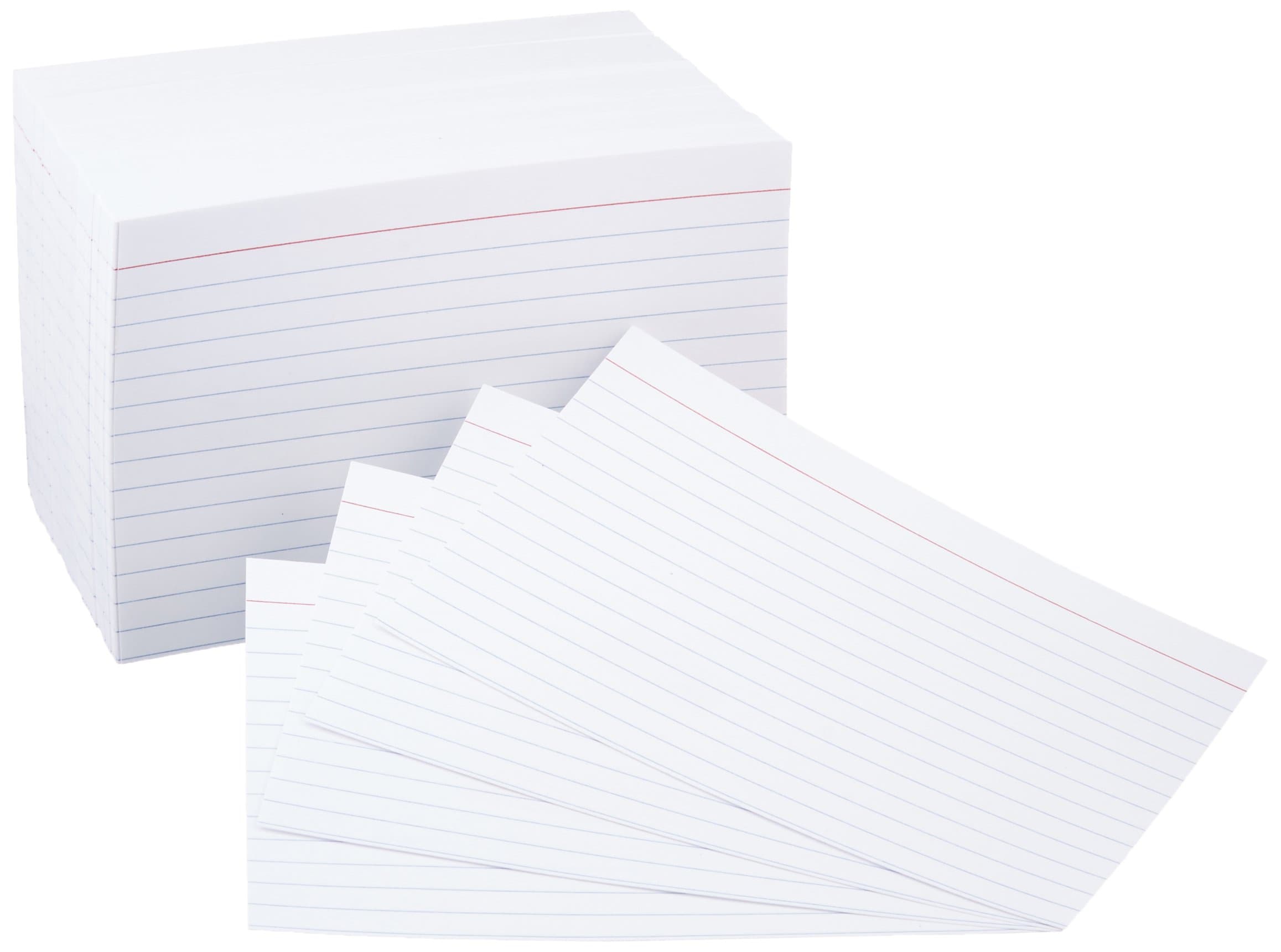 Amazon Basics Ruled Lined Index Cards for Notes, Studying, Flash Cards, White, 4" x 6", 500 Count (5 Packs of 100)