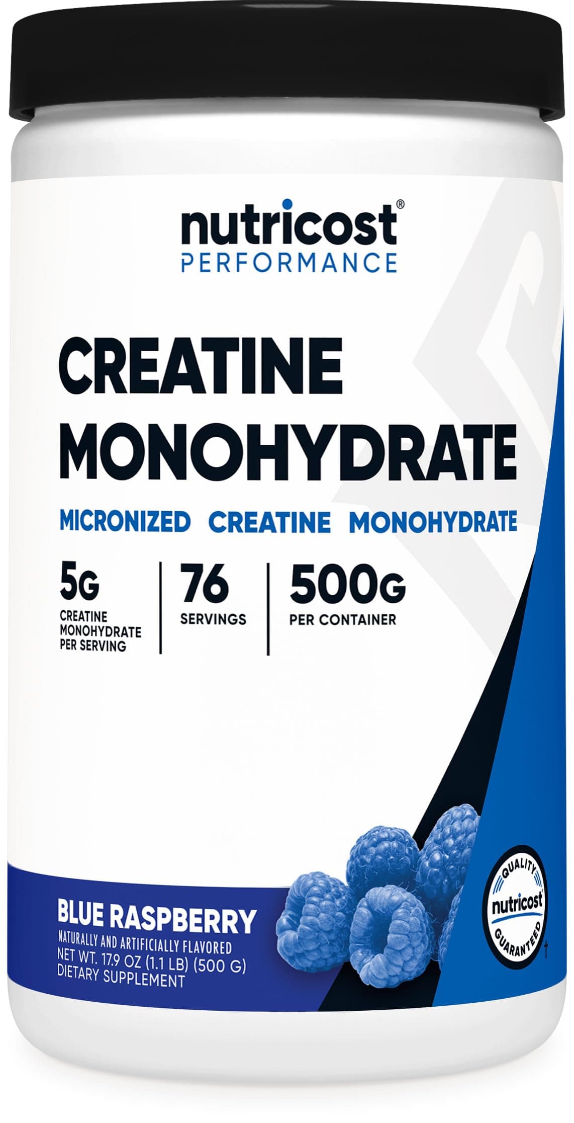 Nutricost Creatine Monohydrate Powder (Blue Raspberry), 500 Grams (1.1 LBS)