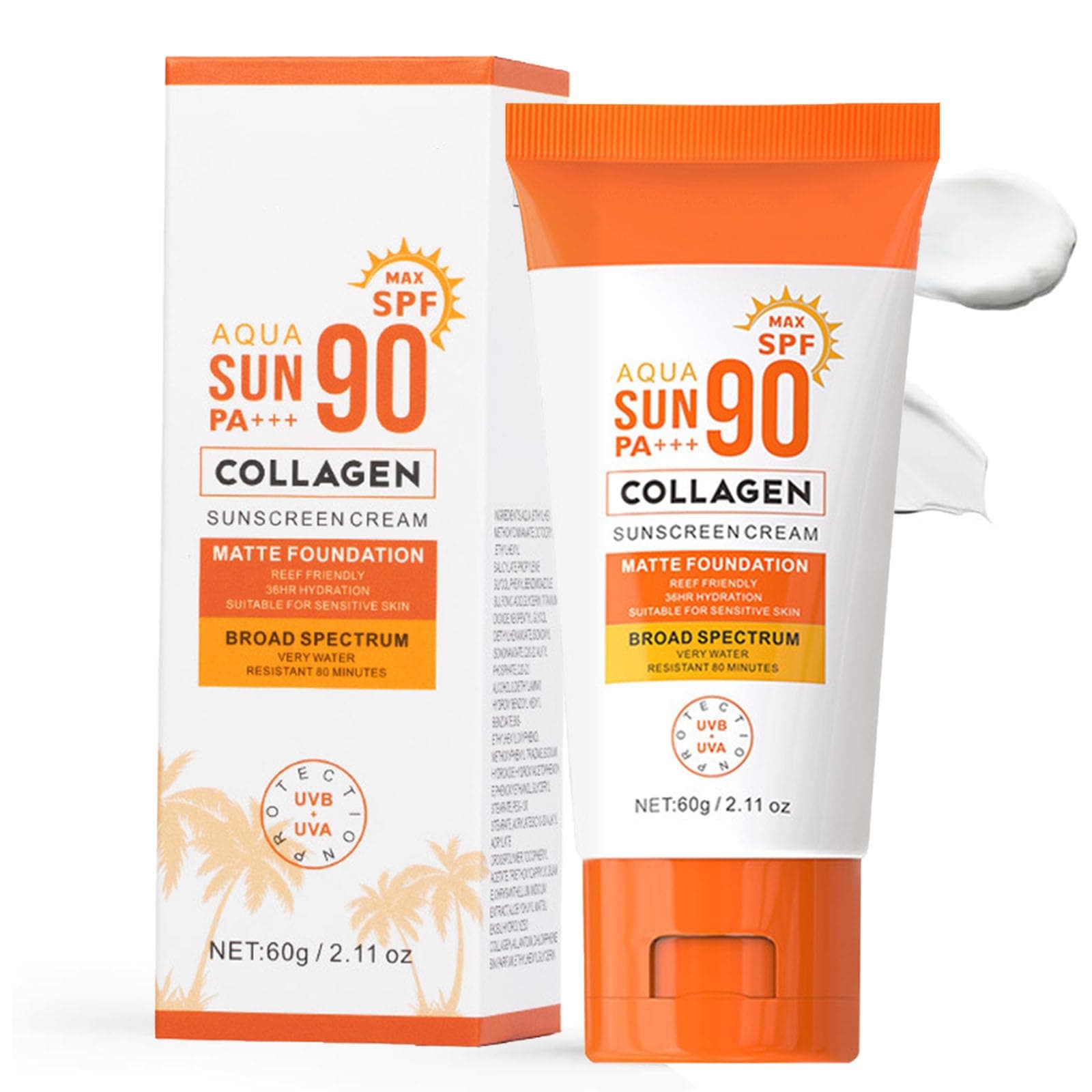 SPF 90 Sunscreen - SPF Face Moisturiser - High Protection SPF 90 PA+++ Suncream - Long Lasting & Non-greasy Sunscreen - Face sunscreen for Daily Use, Travel & Outdoor Activities
