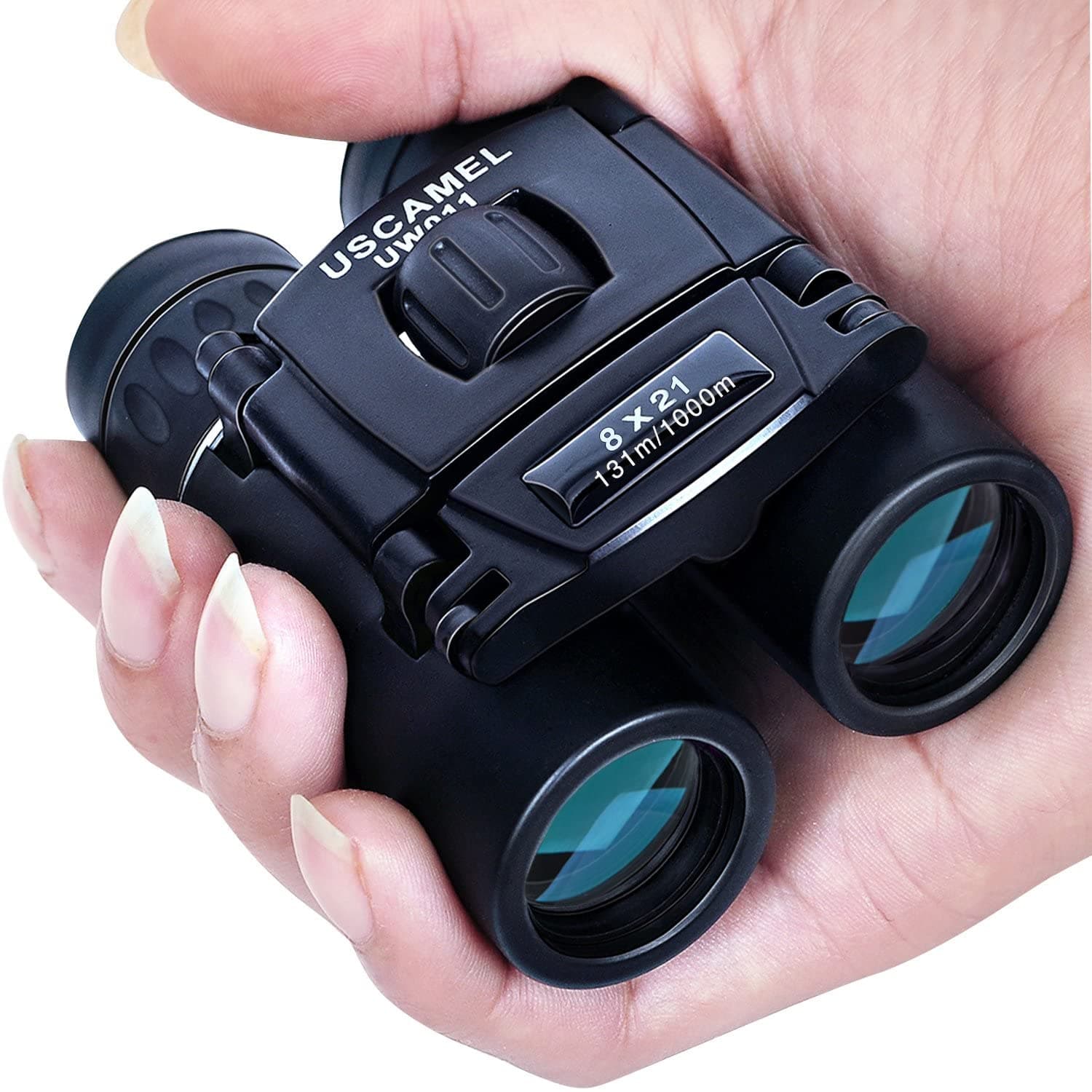 (Black) - 20x22 Compact Zoom Binoculars Folding HD Powerful Mini Telescope Black