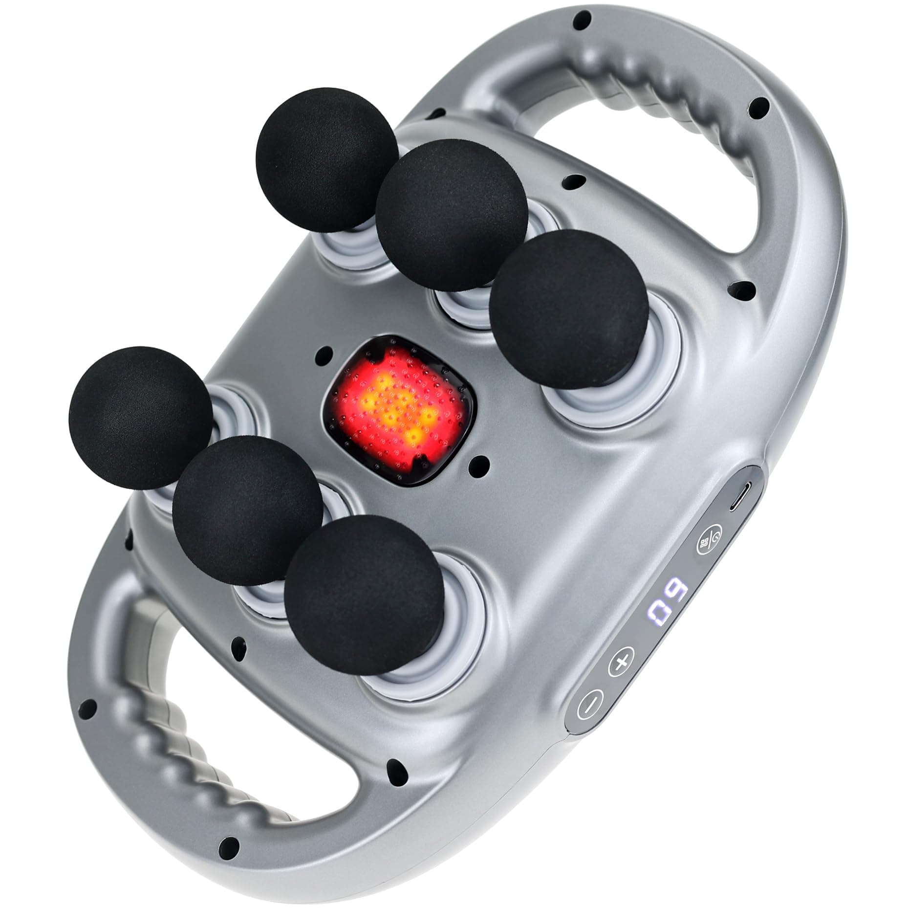 6-Head Massage Gun, Professional Handheld Massager with Adjustable 9 Modes & Intensities, for Back/Legs/Waist/HIPS Full Body Muscle Relaxation Pain Relief